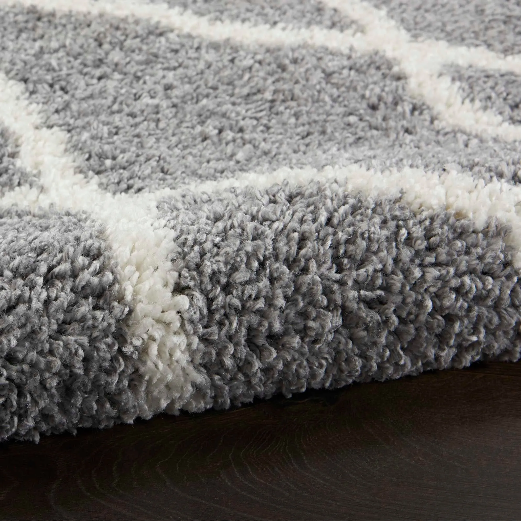 Nourison Shangri-La Geometric Trellis Lattice Shag Rug