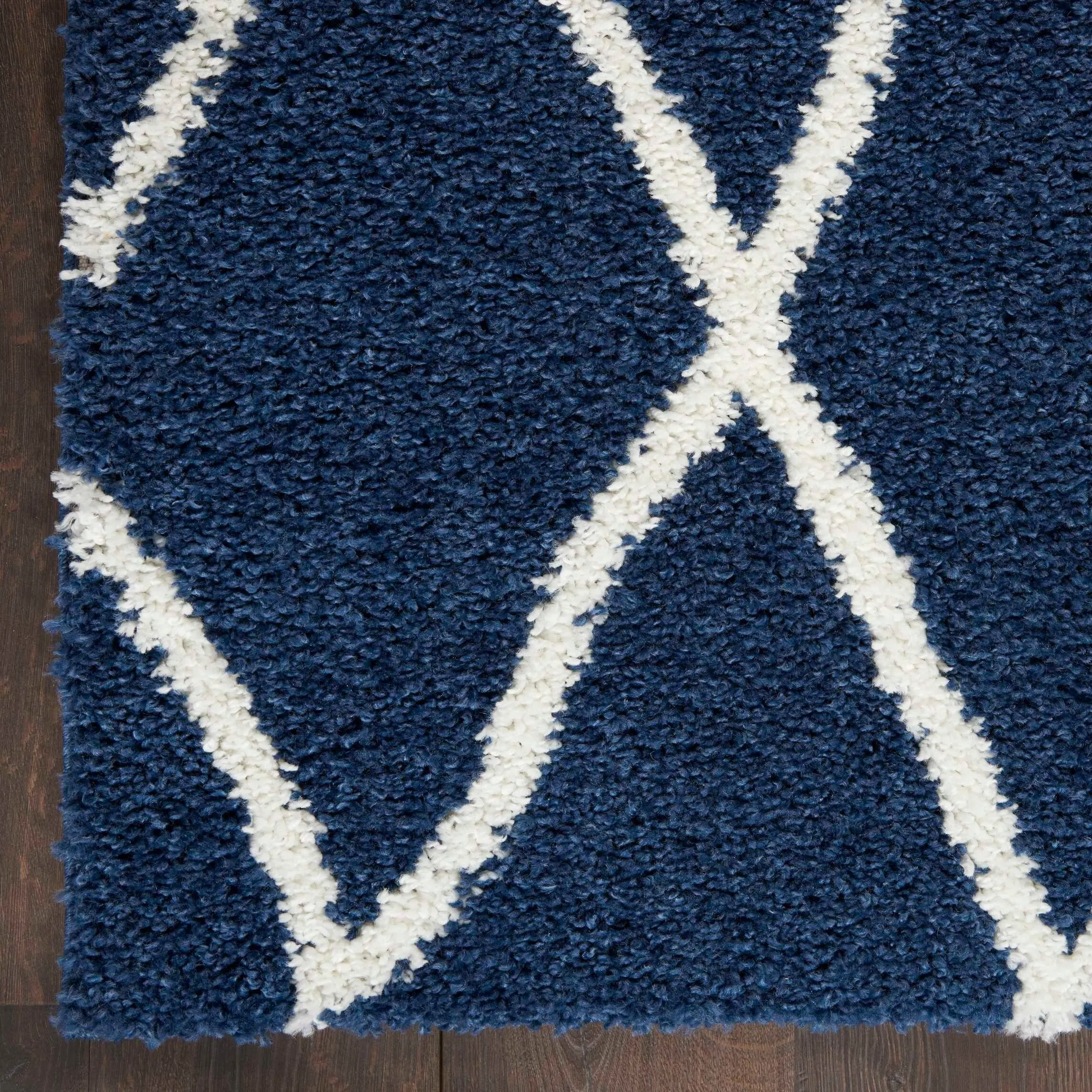 Nourison Shangri-La Geometric Trellis Lattice Shag Rug
