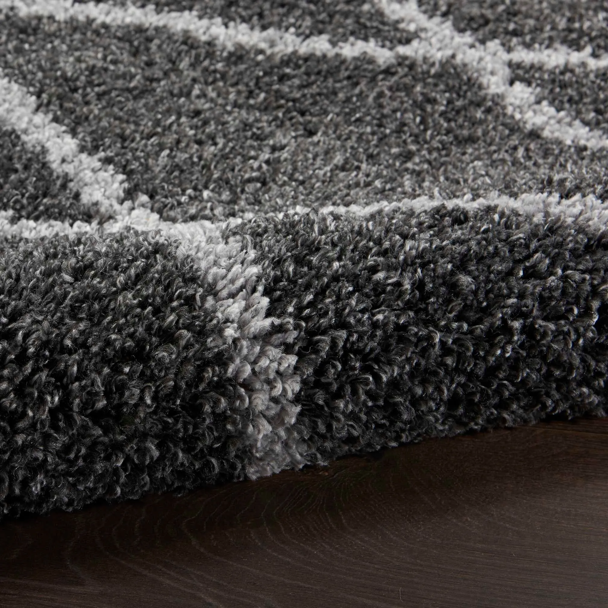 Nourison Shangri-La Geometric Trellis Lattice Shag Rug