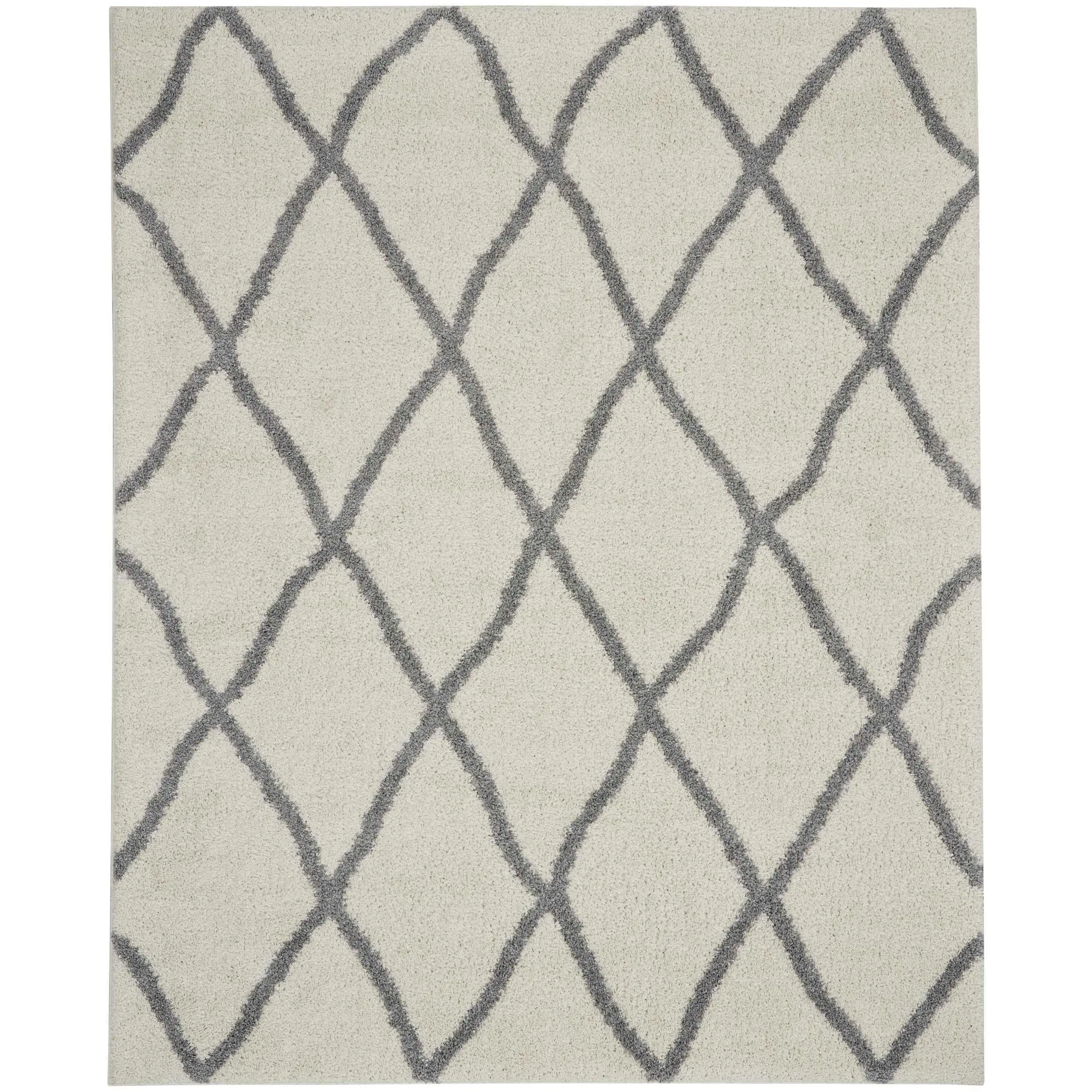 Nourison Shangri-La Geometric Trellis Lattice Shag Rug