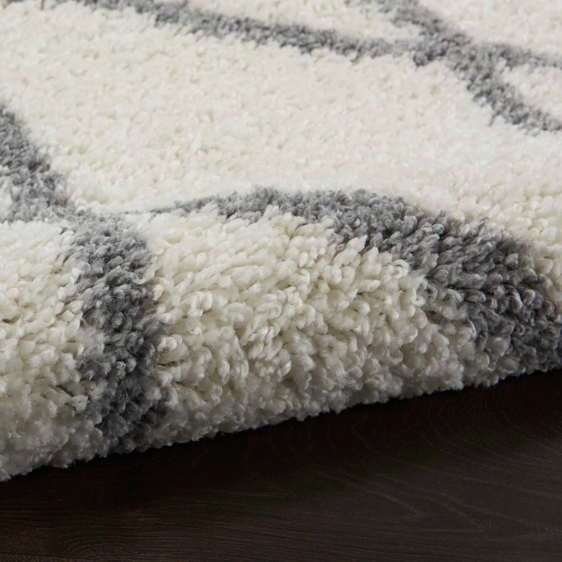 Nourison Shangri-La Geometric Trellis Lattice Shag Rug