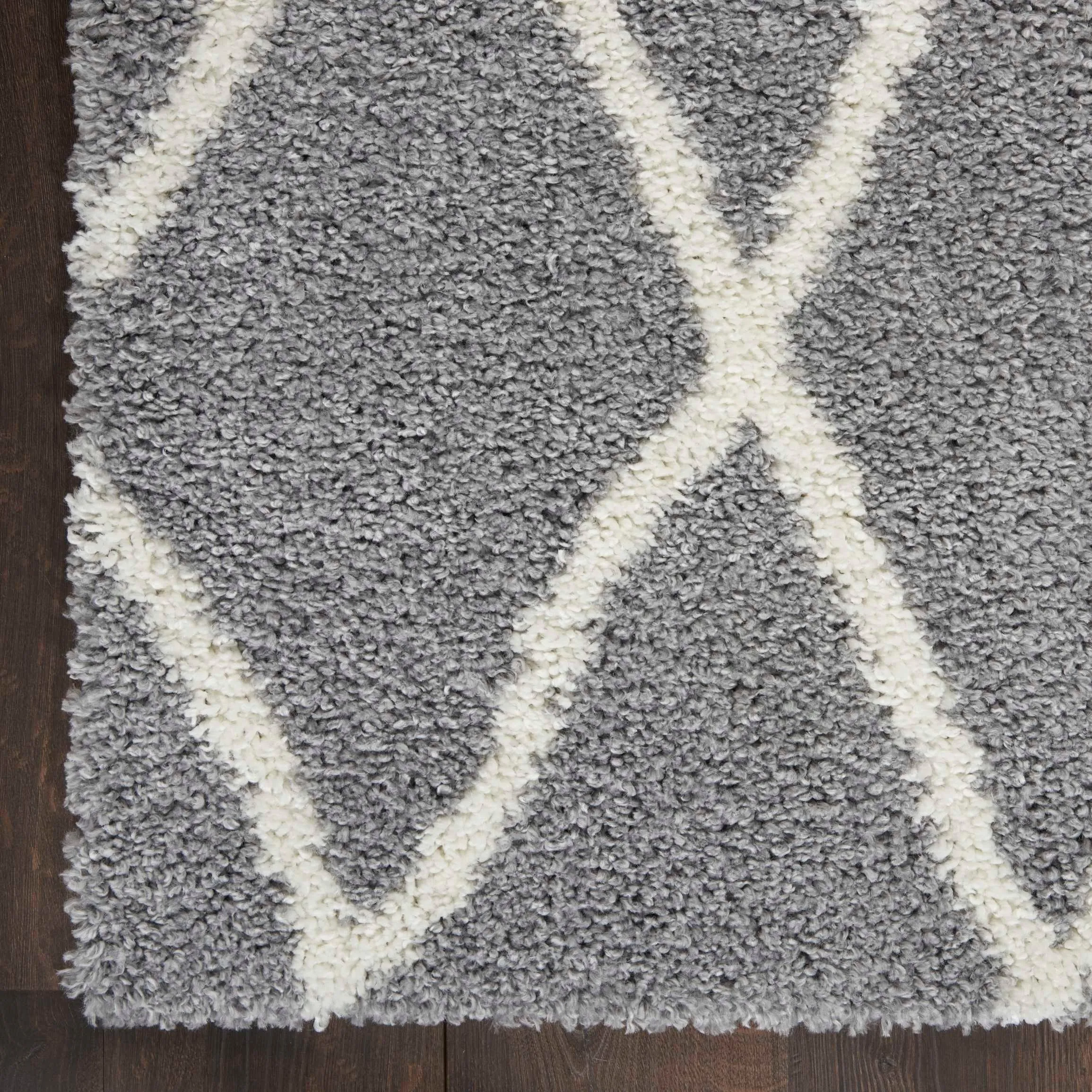 Nourison Shangri-La Geometric Trellis Lattice Shag Rug
