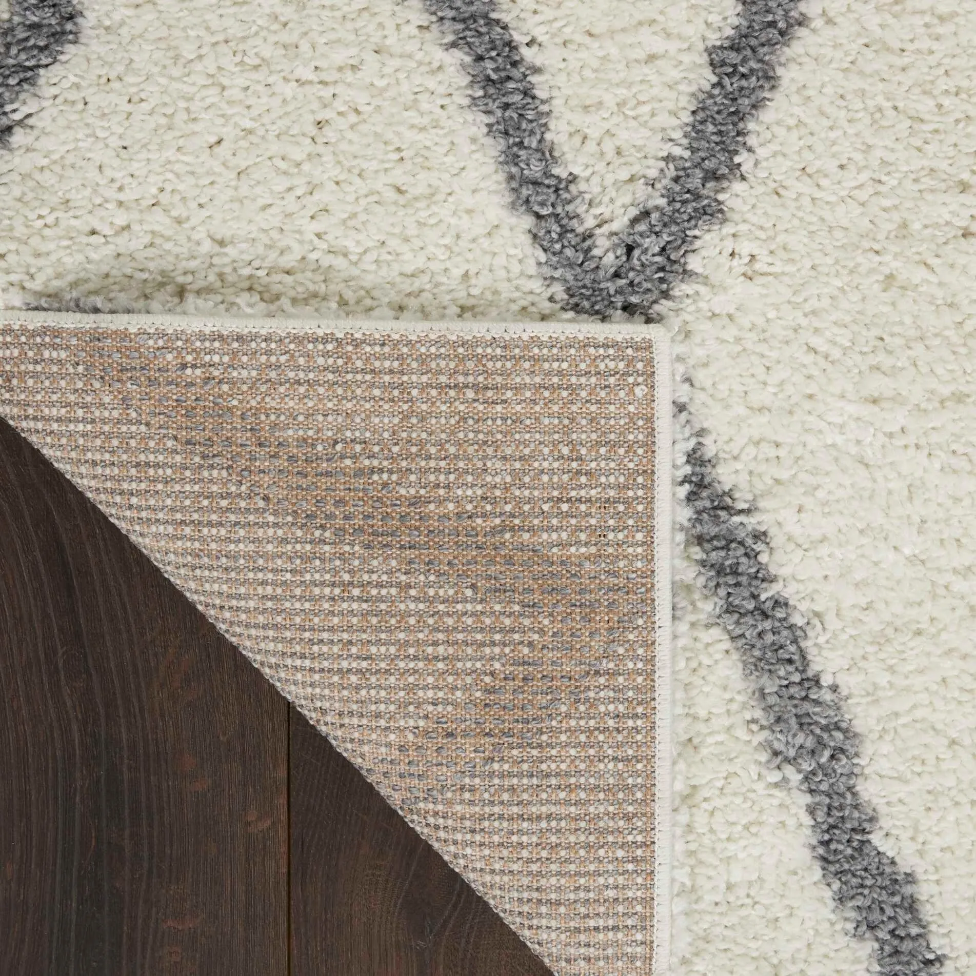 Nourison Shangri-La Geometric Trellis Lattice Shag Rug