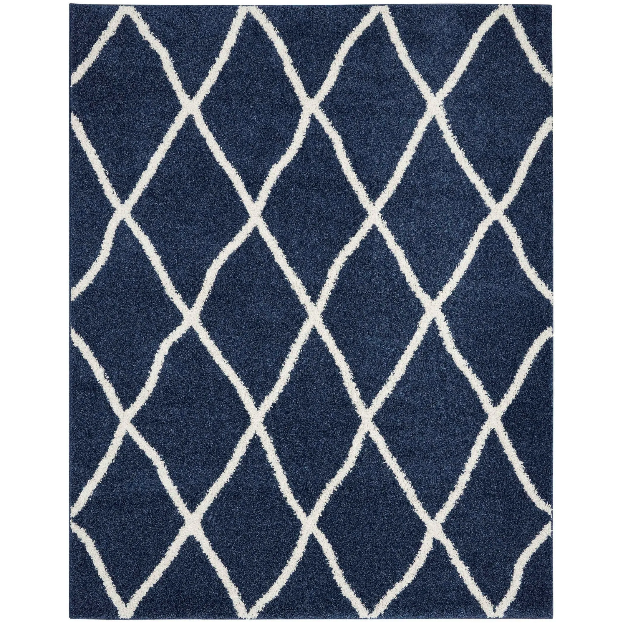 Nourison Shangri-La Geometric Trellis Lattice Shag Rug