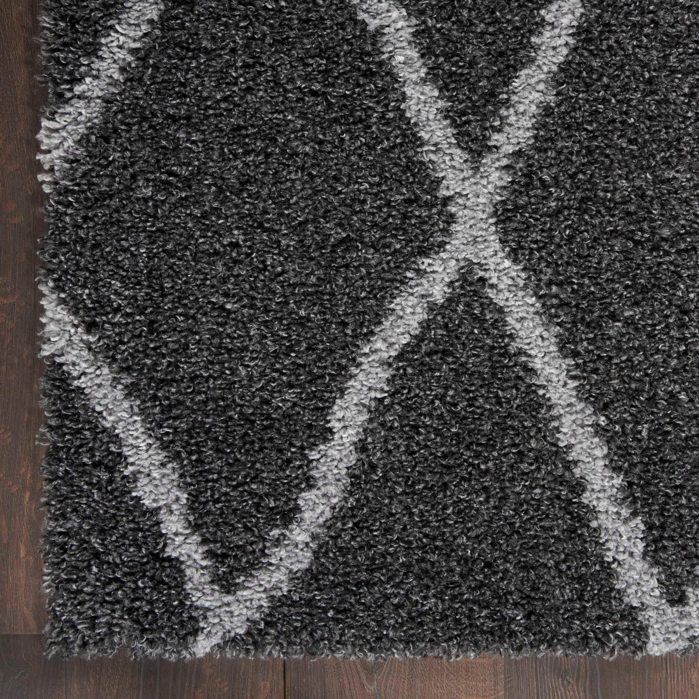 Nourison Shangri-La Geometric Trellis Lattice Shag Rug
