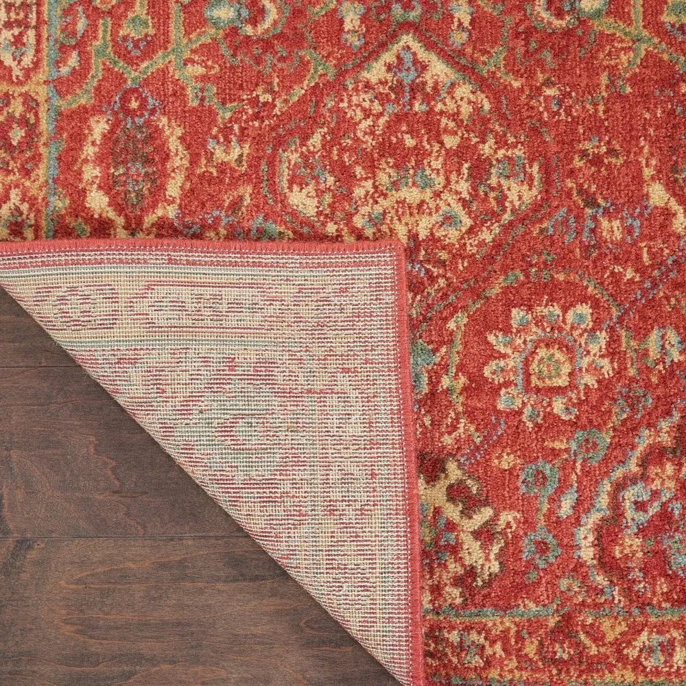 Nourison Somerset Vintage Traditional Brick Red Area Rug
