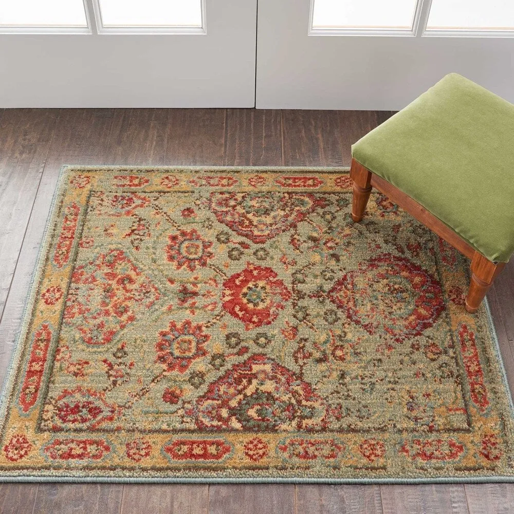 Nourison Somerset Vintage Traditional Brick Red Area Rug