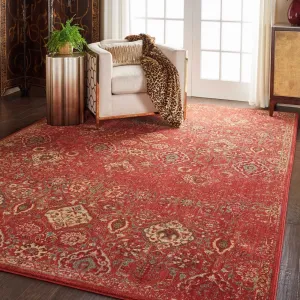 Nourison Somerset Vintage Traditional Brick Red Area Rug
