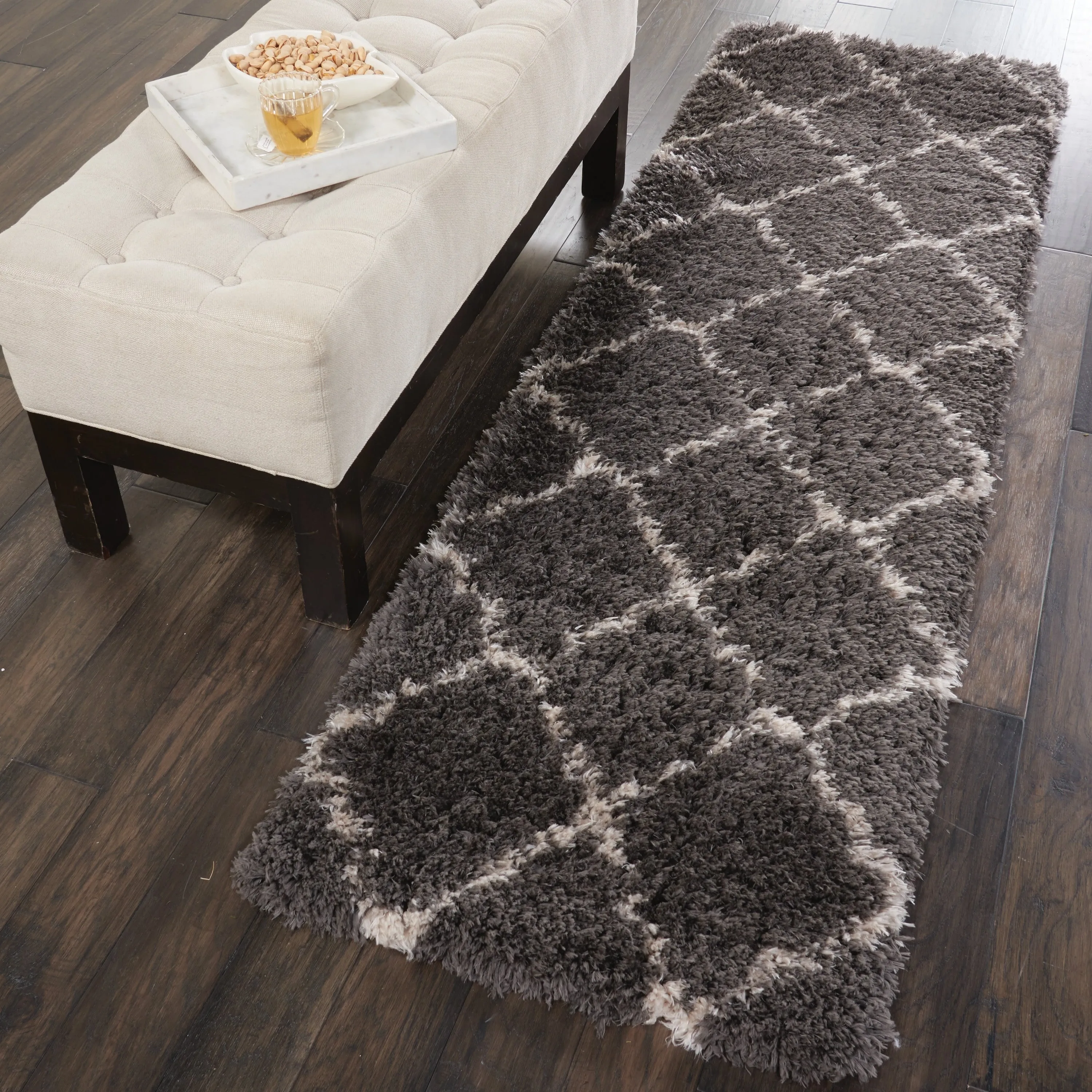 Nourison Ultra Plush Shag Geometric Area Rug