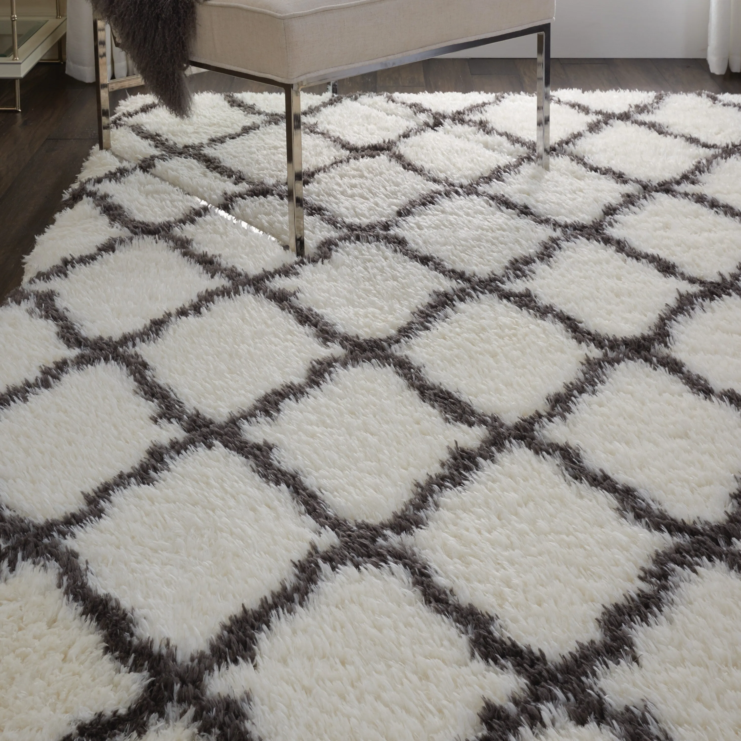Nourison Ultra Plush Shag Geometric Area Rug