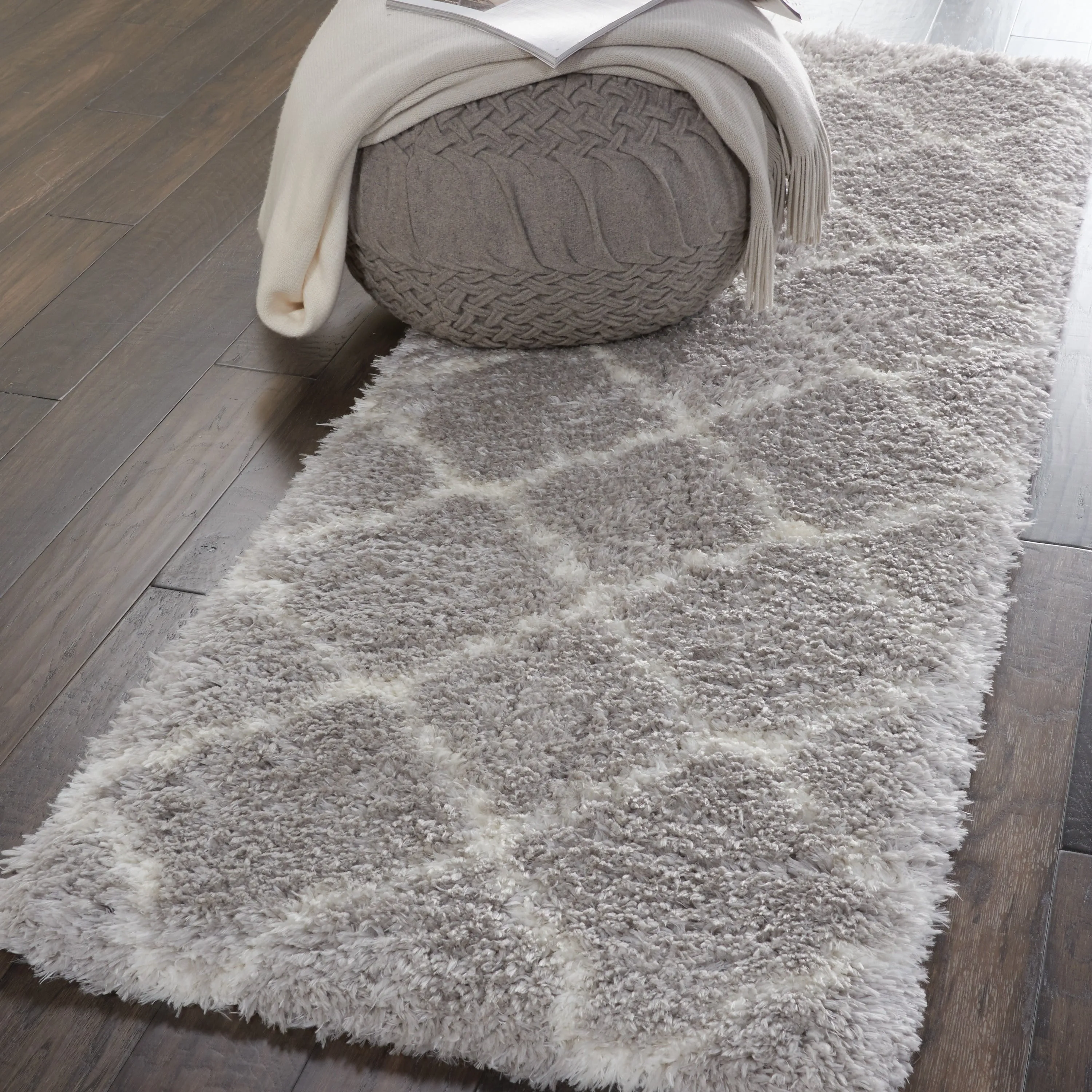 Nourison Ultra Plush Shag Geometric Area Rug