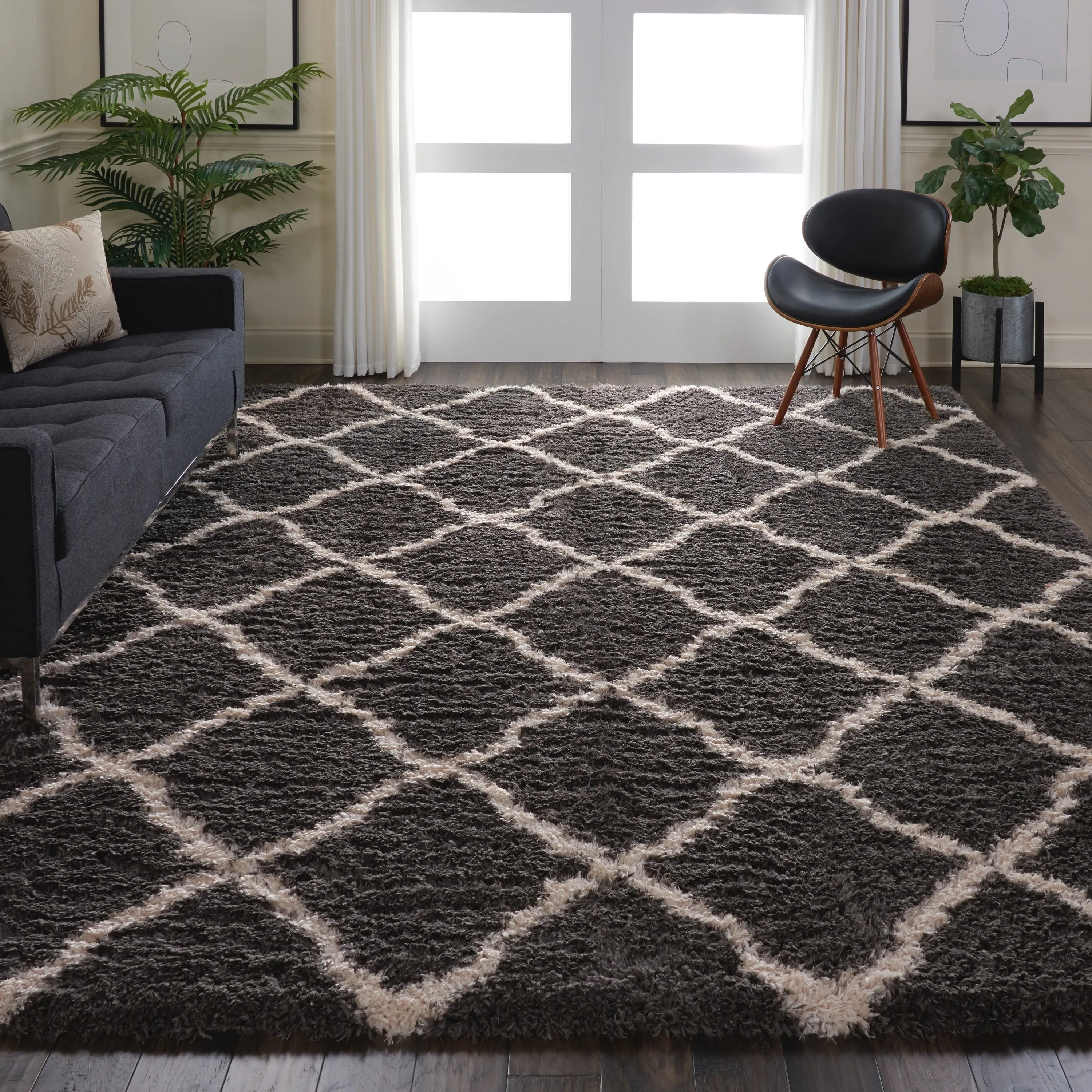 Nourison Ultra Plush Shag Geometric Area Rug