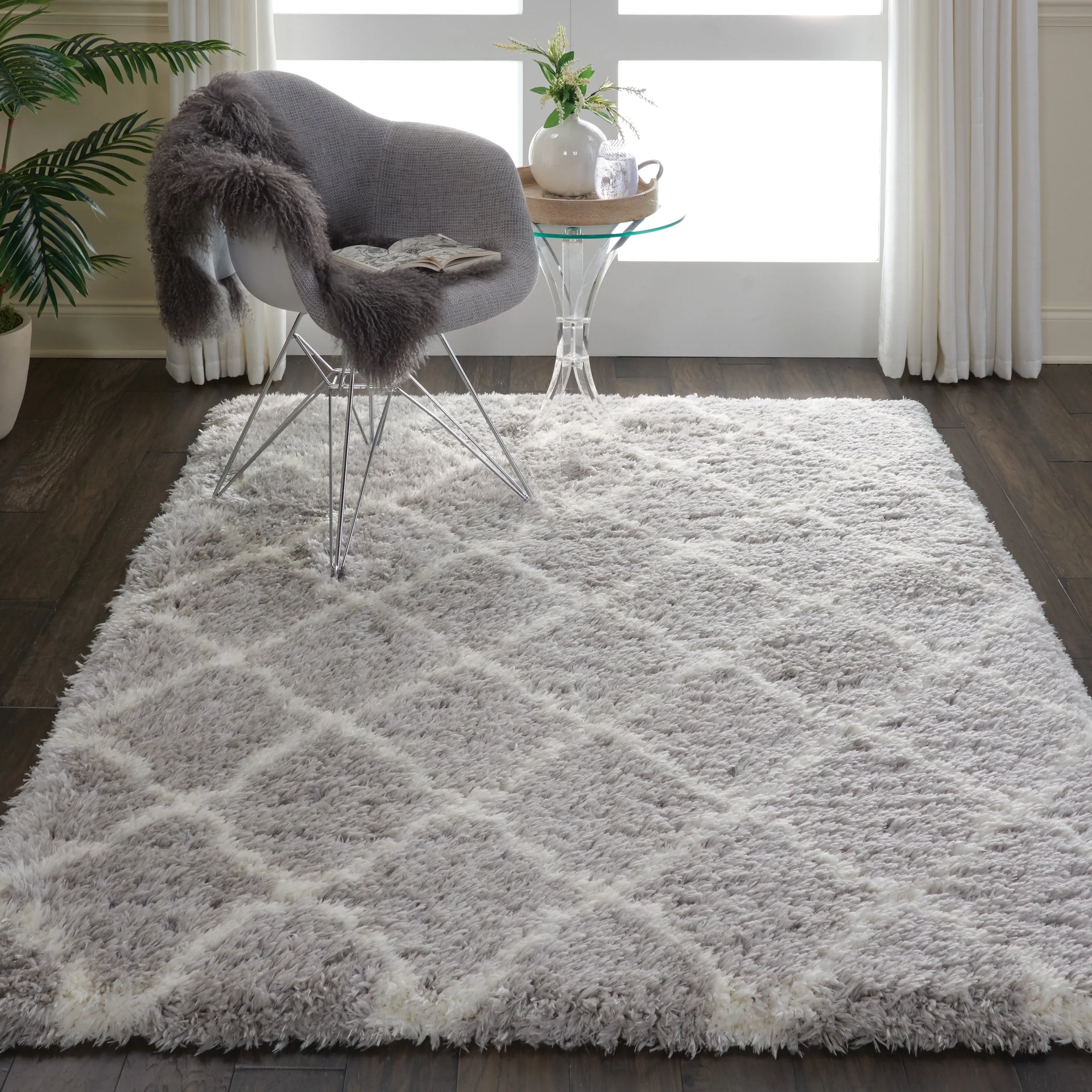 Nourison Ultra Plush Shag Geometric Area Rug