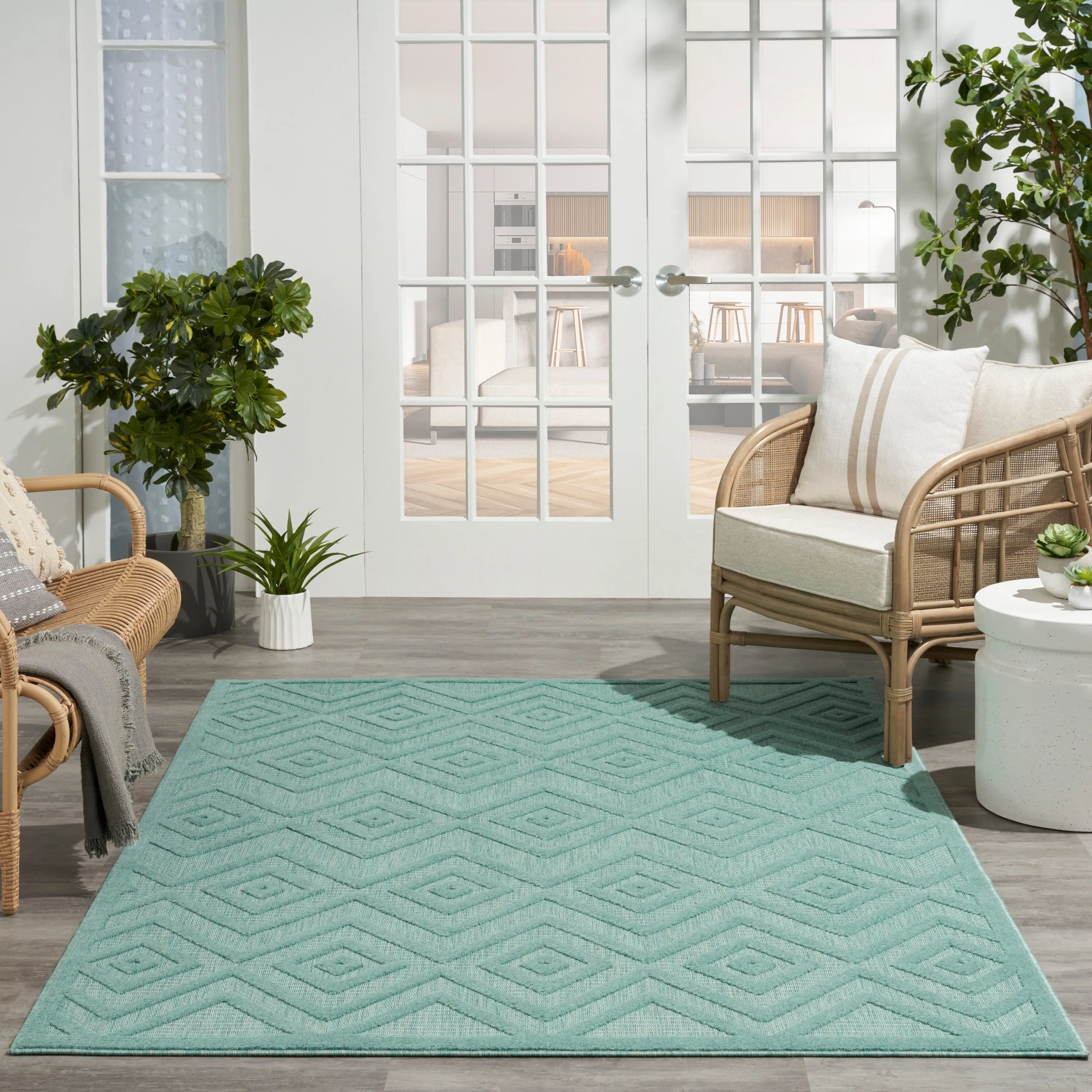 Nourison Versatile Indoor/Outdoor Geometric Flatweave Area Rug