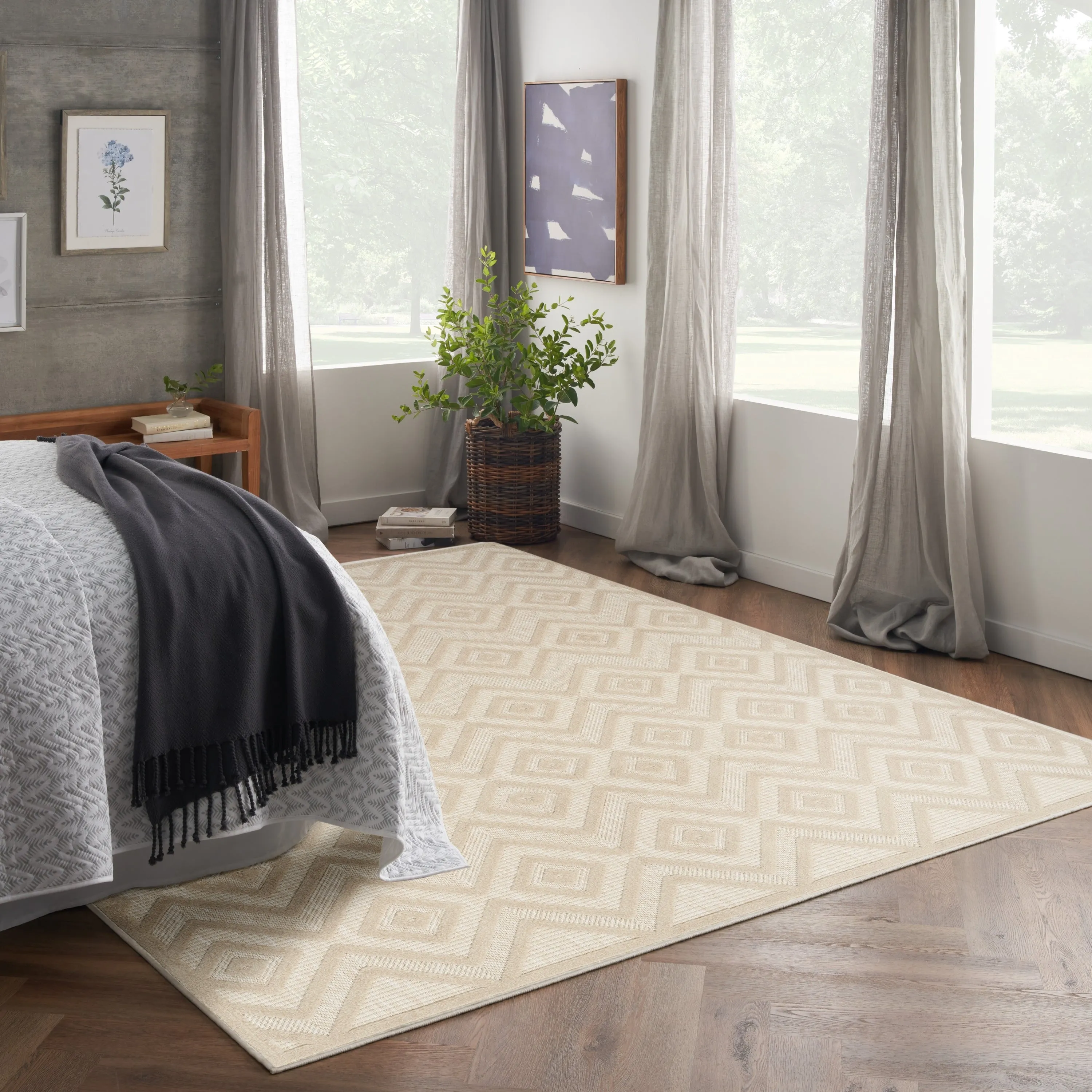 Nourison Versatile Indoor/Outdoor Geometric Flatweave Area Rug
