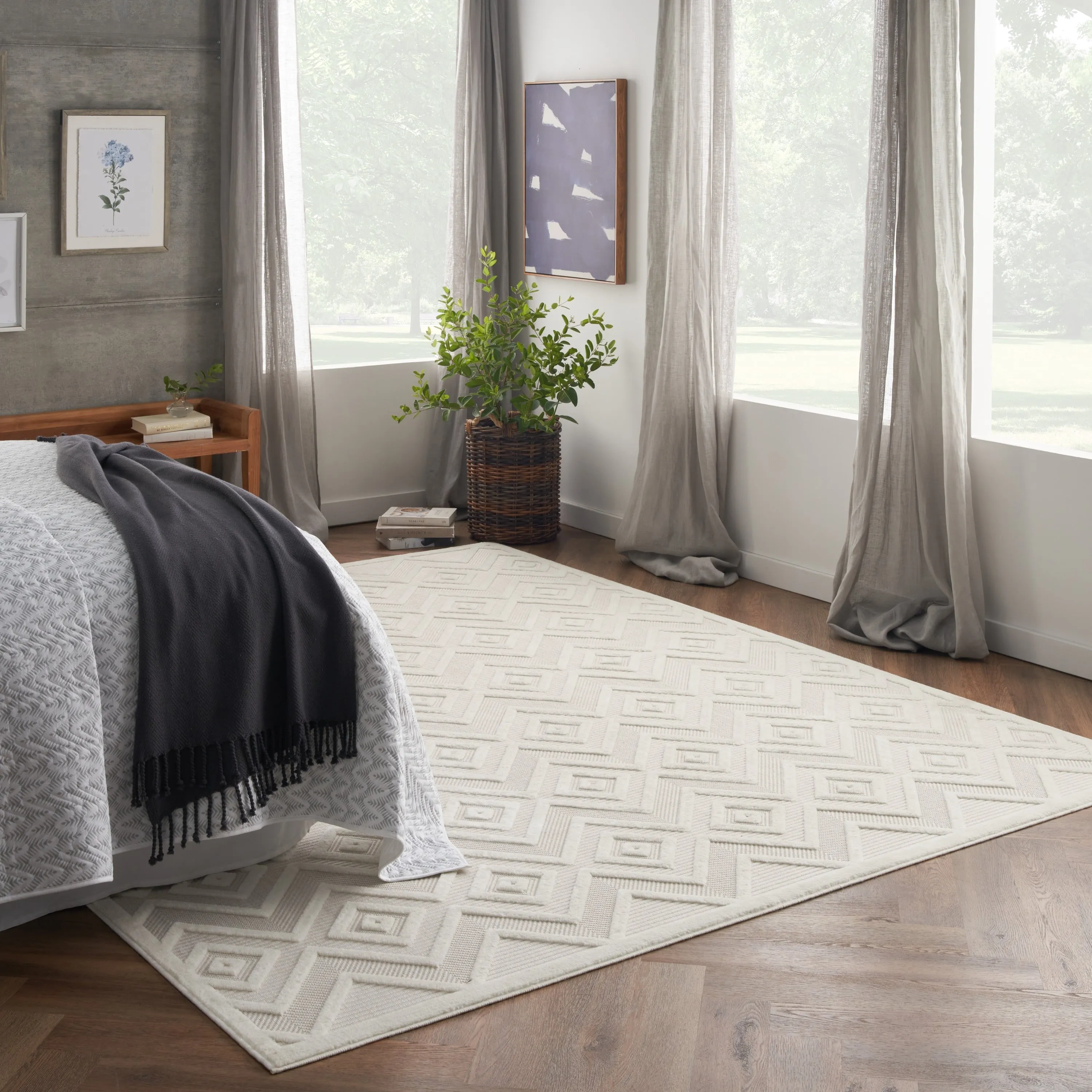 Nourison Versatile Indoor/Outdoor Geometric Flatweave Area Rug