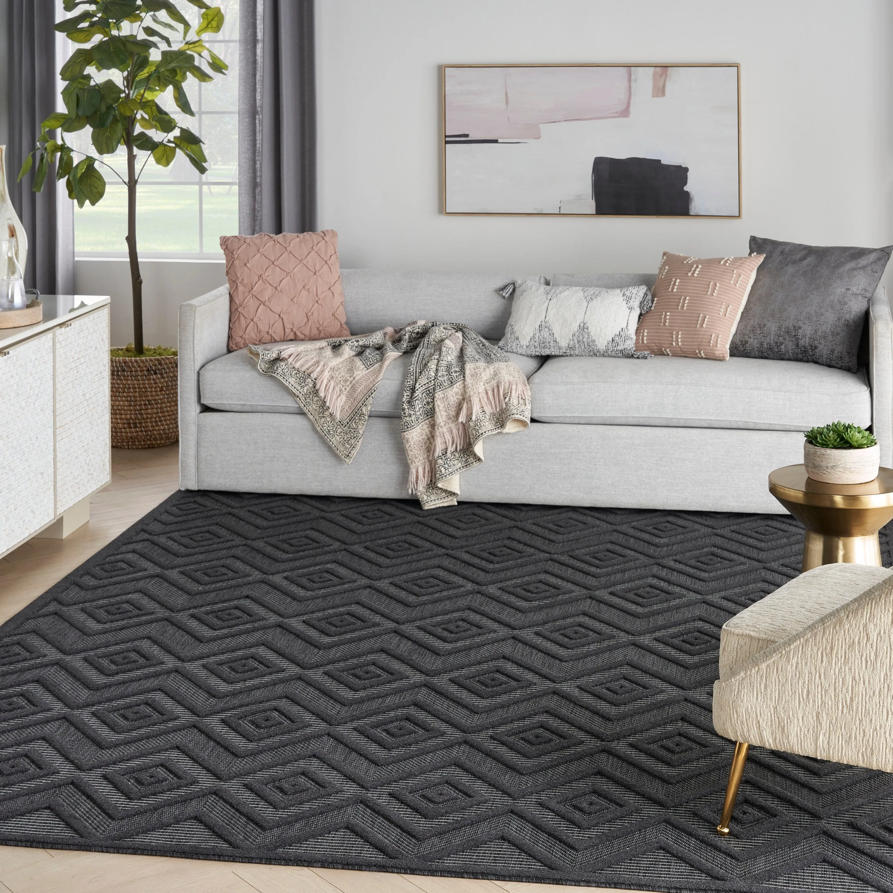 Nourison Versatile Indoor/Outdoor Geometric Flatweave Area Rug