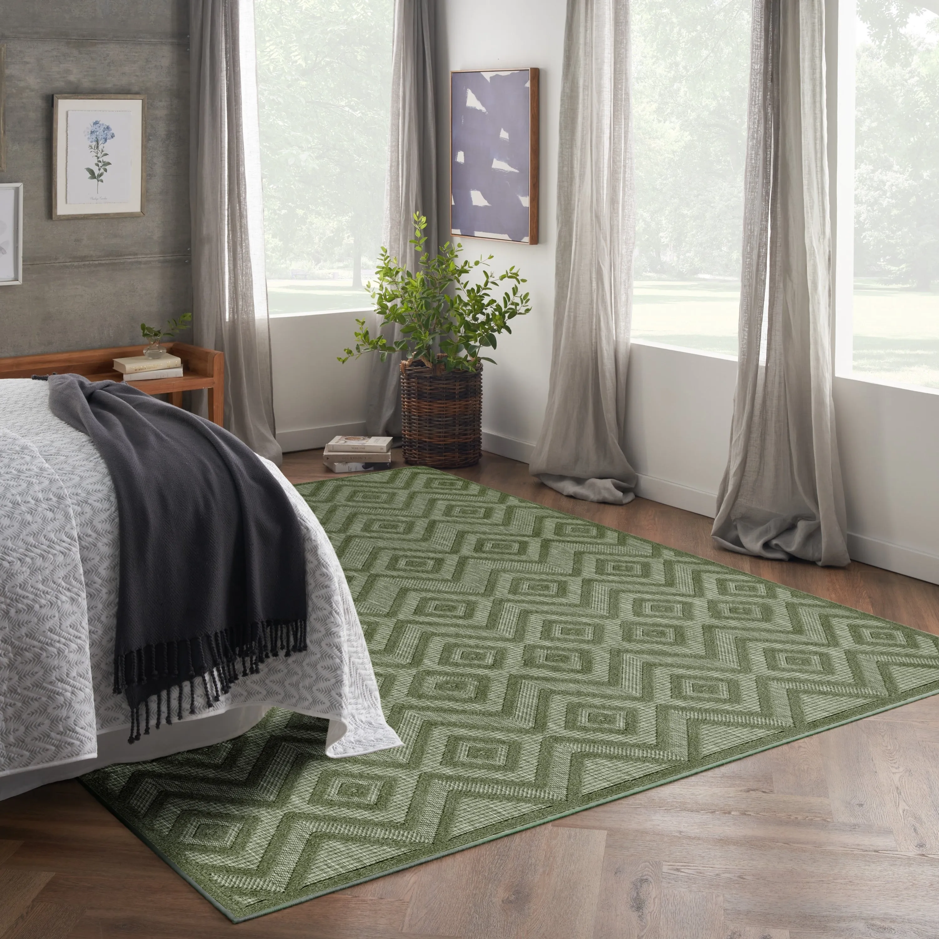 Nourison Versatile Indoor/Outdoor Geometric Flatweave Area Rug