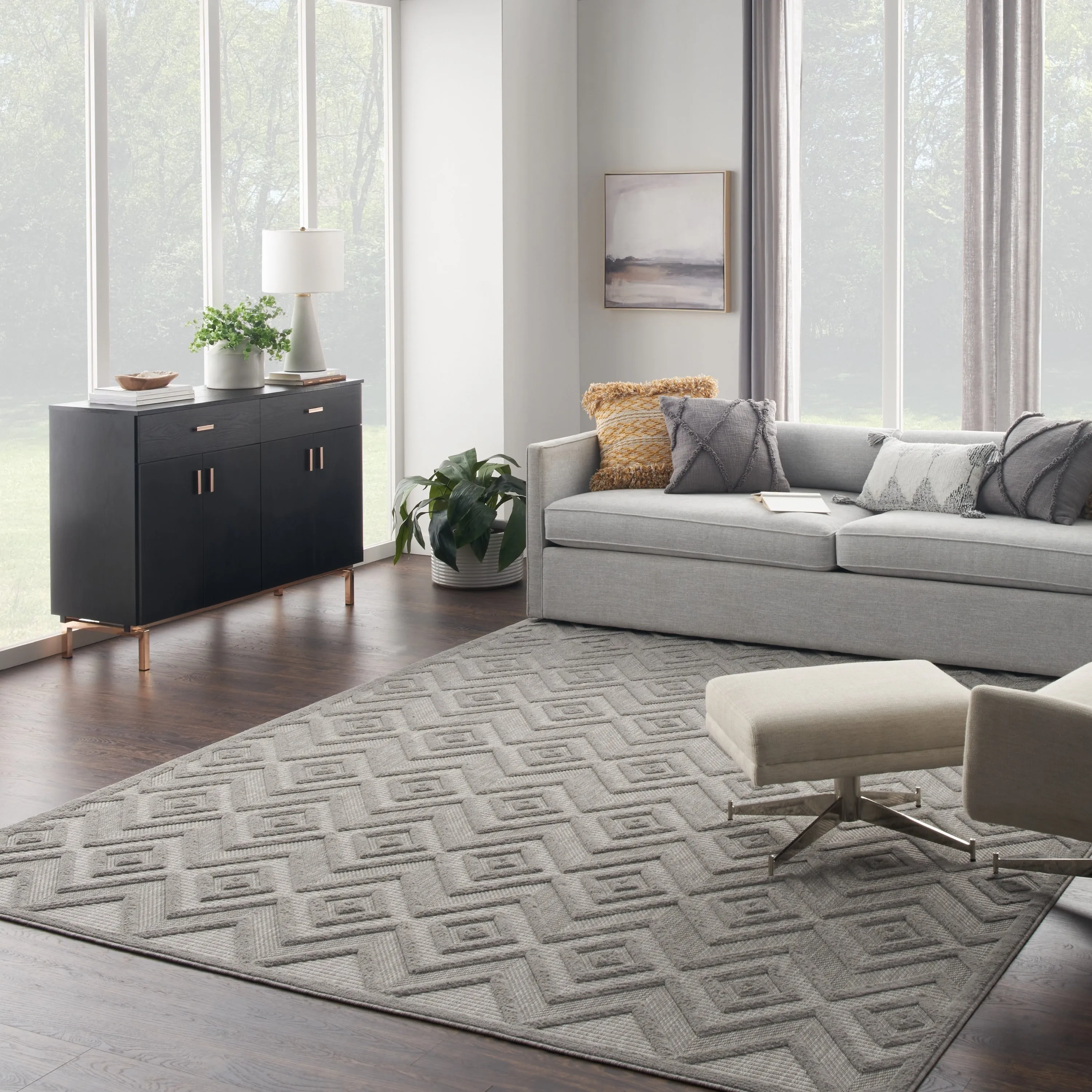 Nourison Versatile Indoor/Outdoor Geometric Flatweave Area Rug