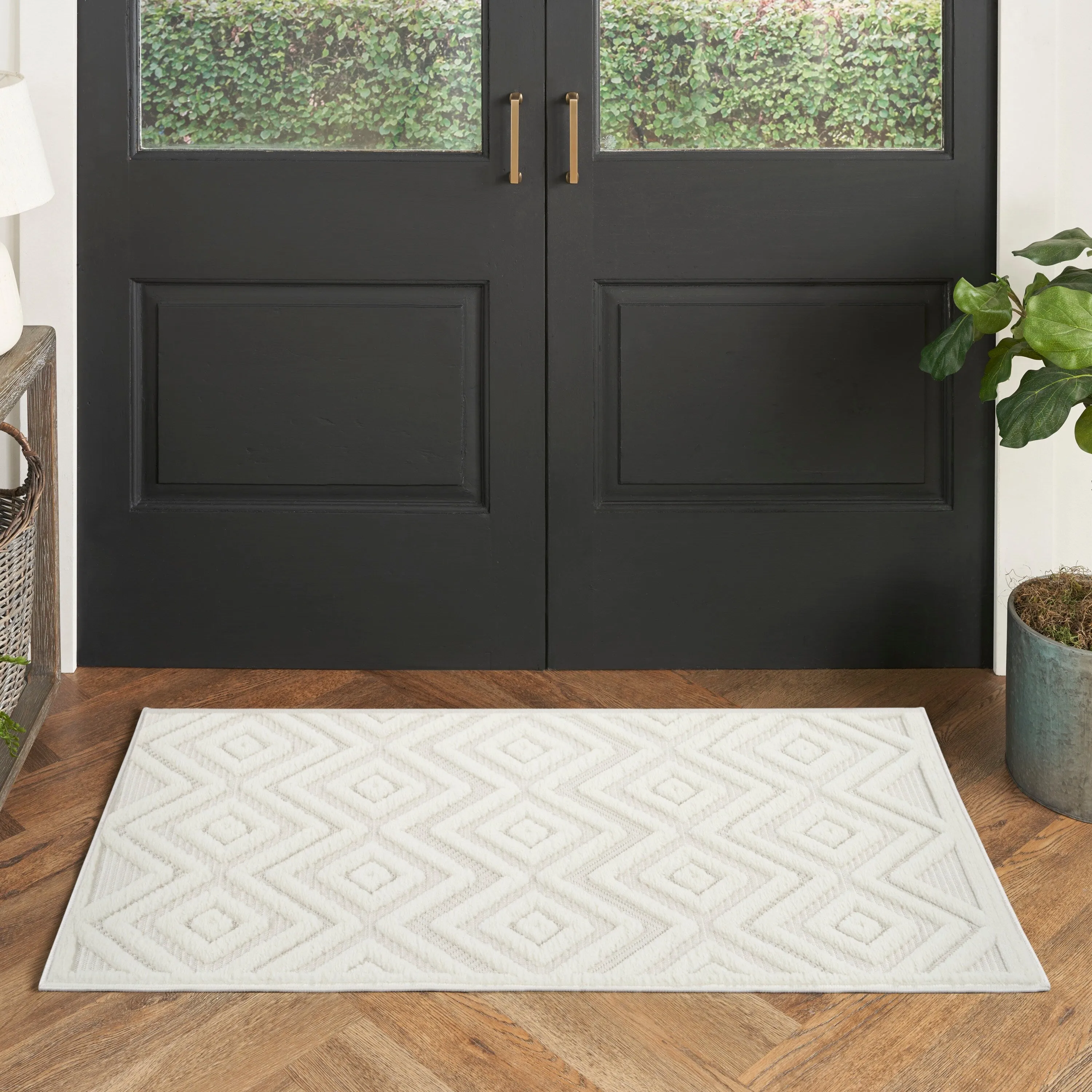 Nourison Versatile Indoor/Outdoor Geometric Flatweave Area Rug
