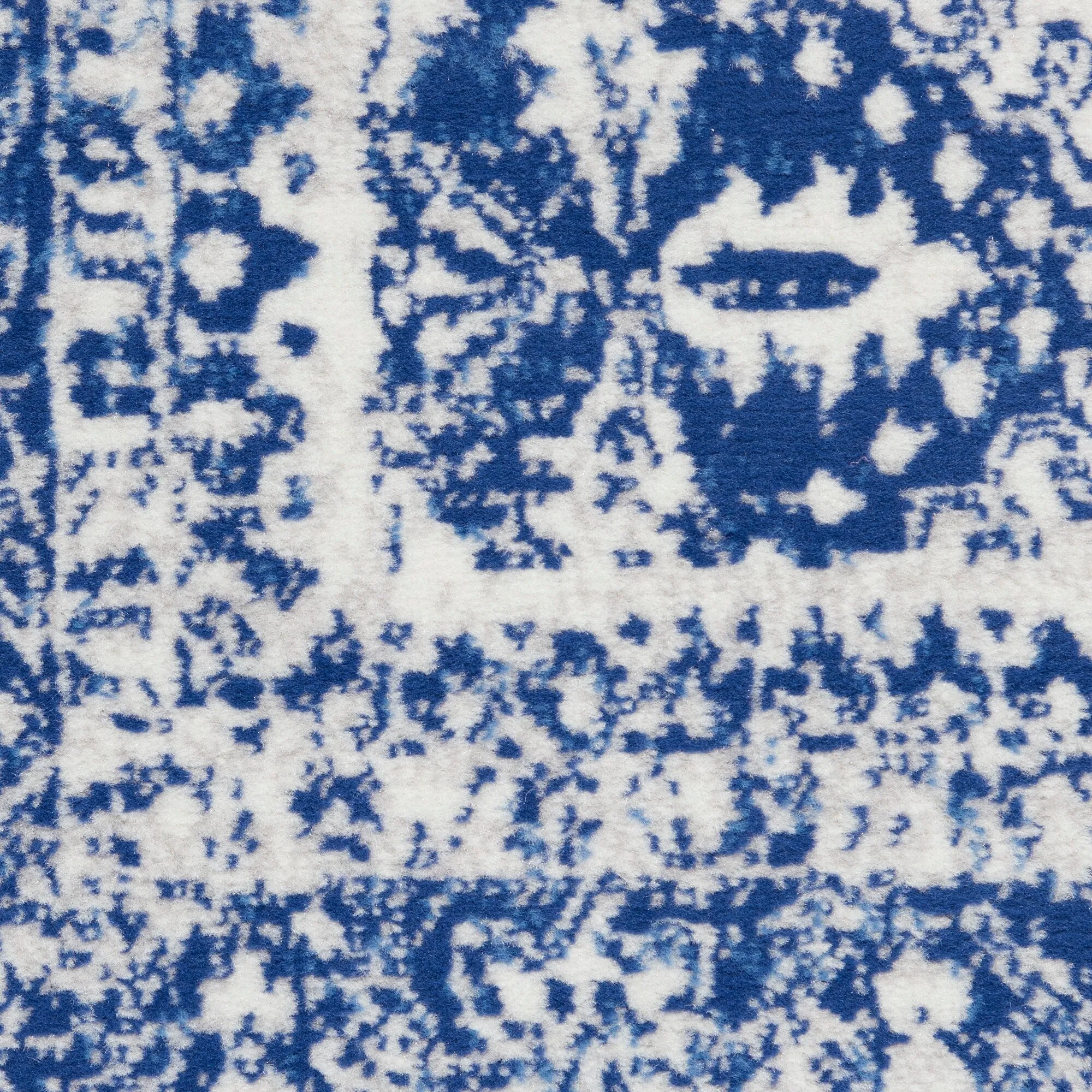 Nourison Whimsicle Boho Floral Geometric Ivory Navy Area Rug