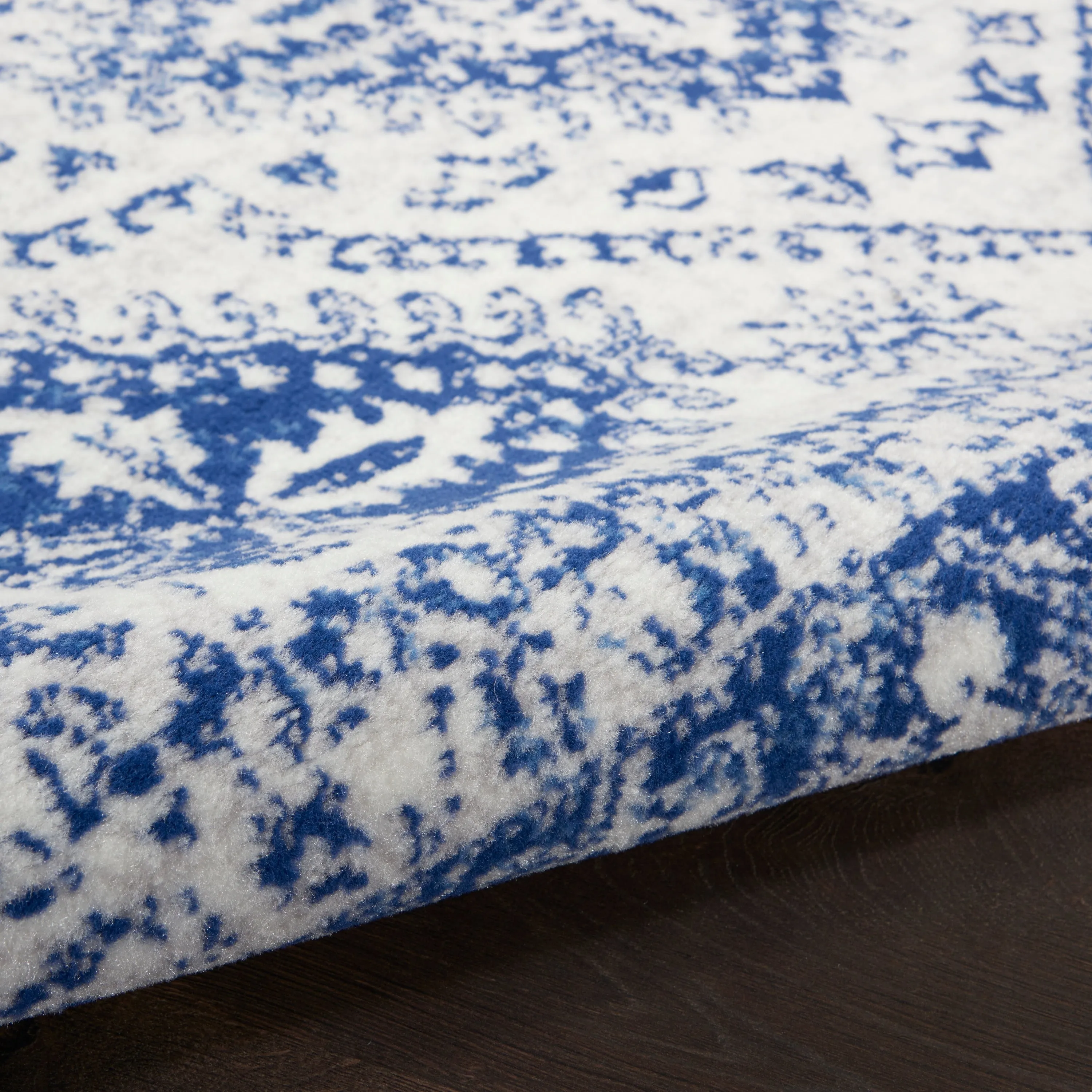 Nourison Whimsicle Boho Floral Geometric Ivory Navy Area Rug