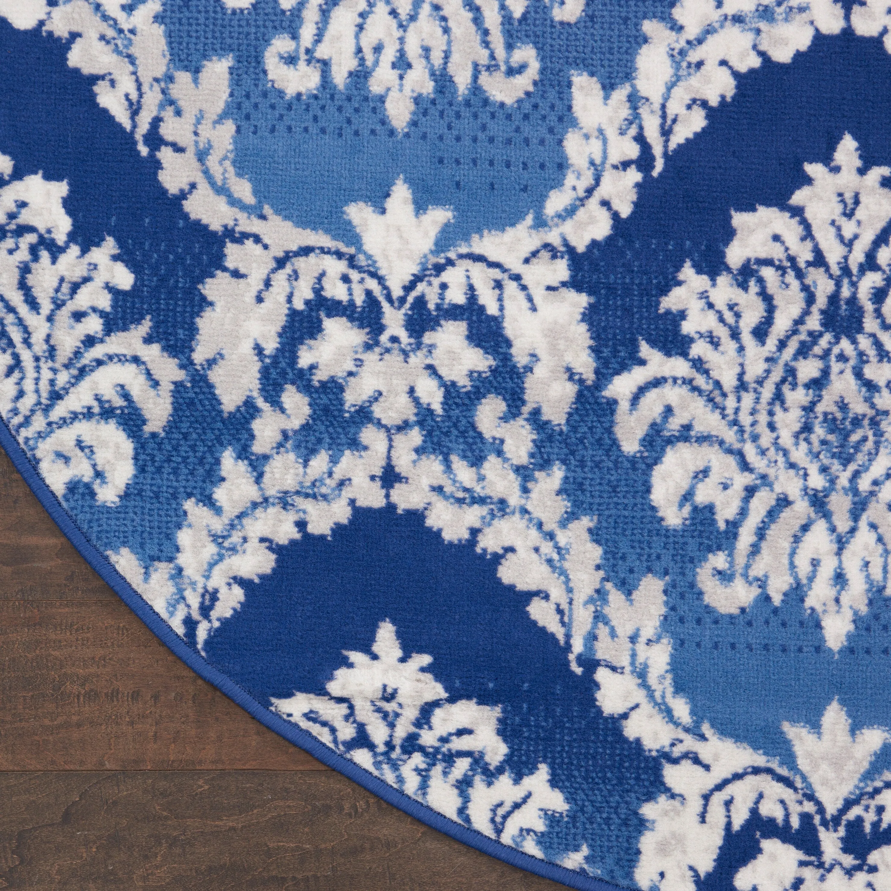Nourison Whimsicle Boho French Country Floral Blue Ivory Area Rug