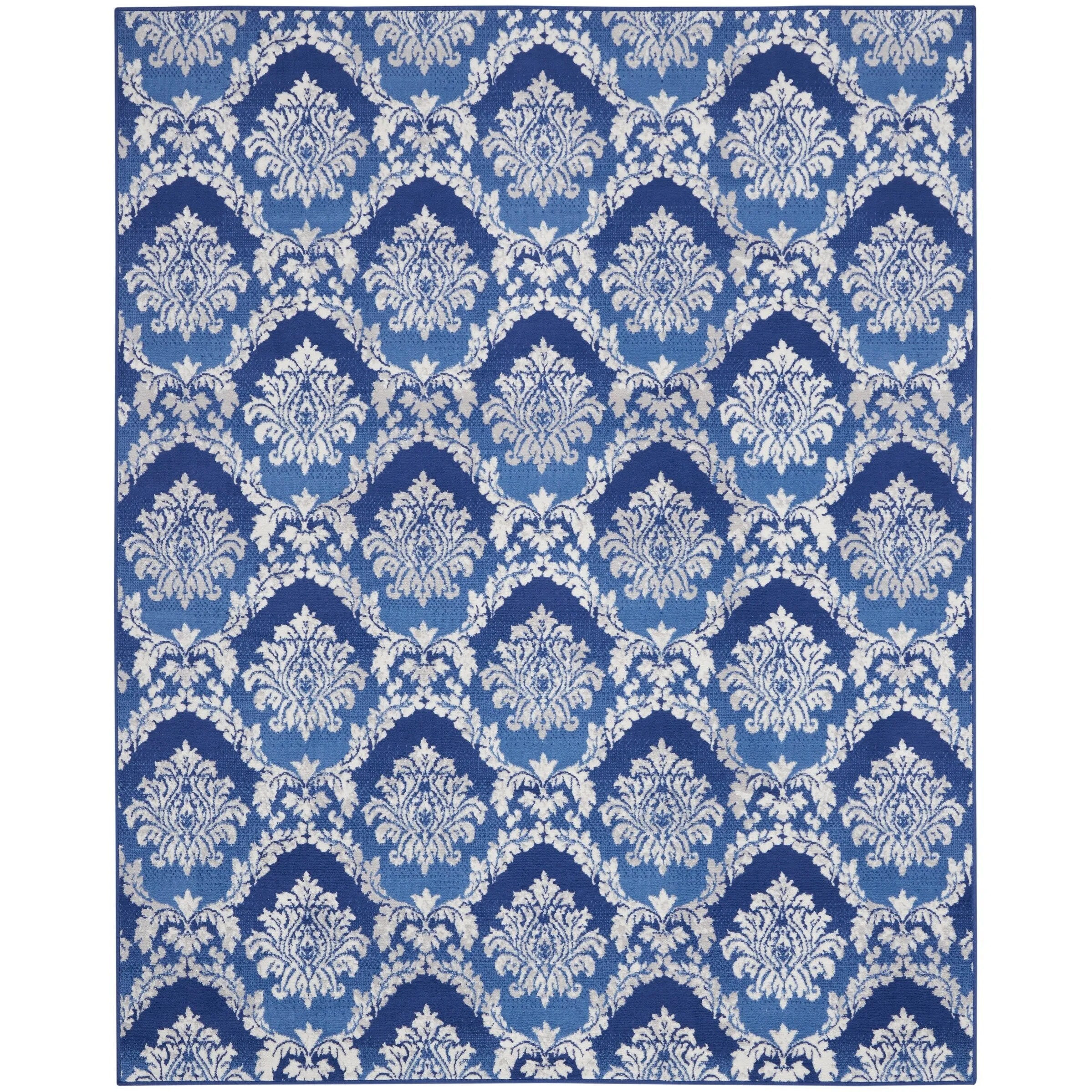 Nourison Whimsicle Boho French Country Floral Blue Ivory Area Rug
