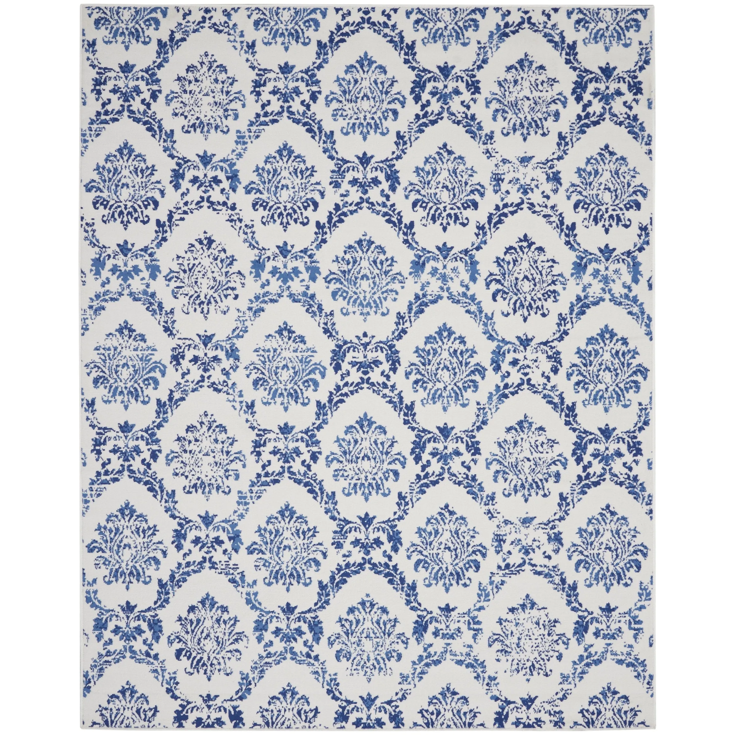 Nourison Whimsicle Boho French Country Floral Blue Ivory Area Rug