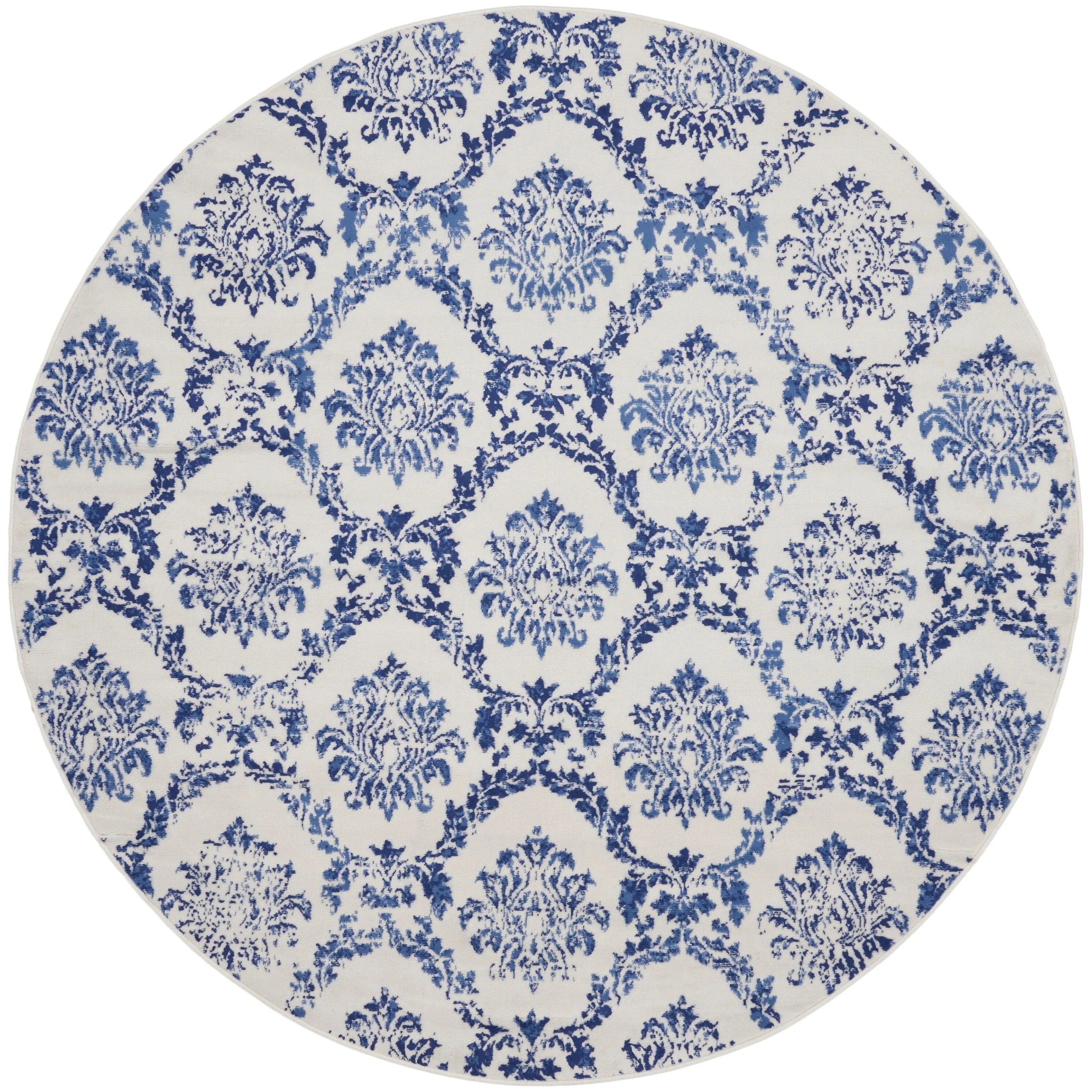 Nourison Whimsicle Boho French Country Floral Blue Ivory Area Rug