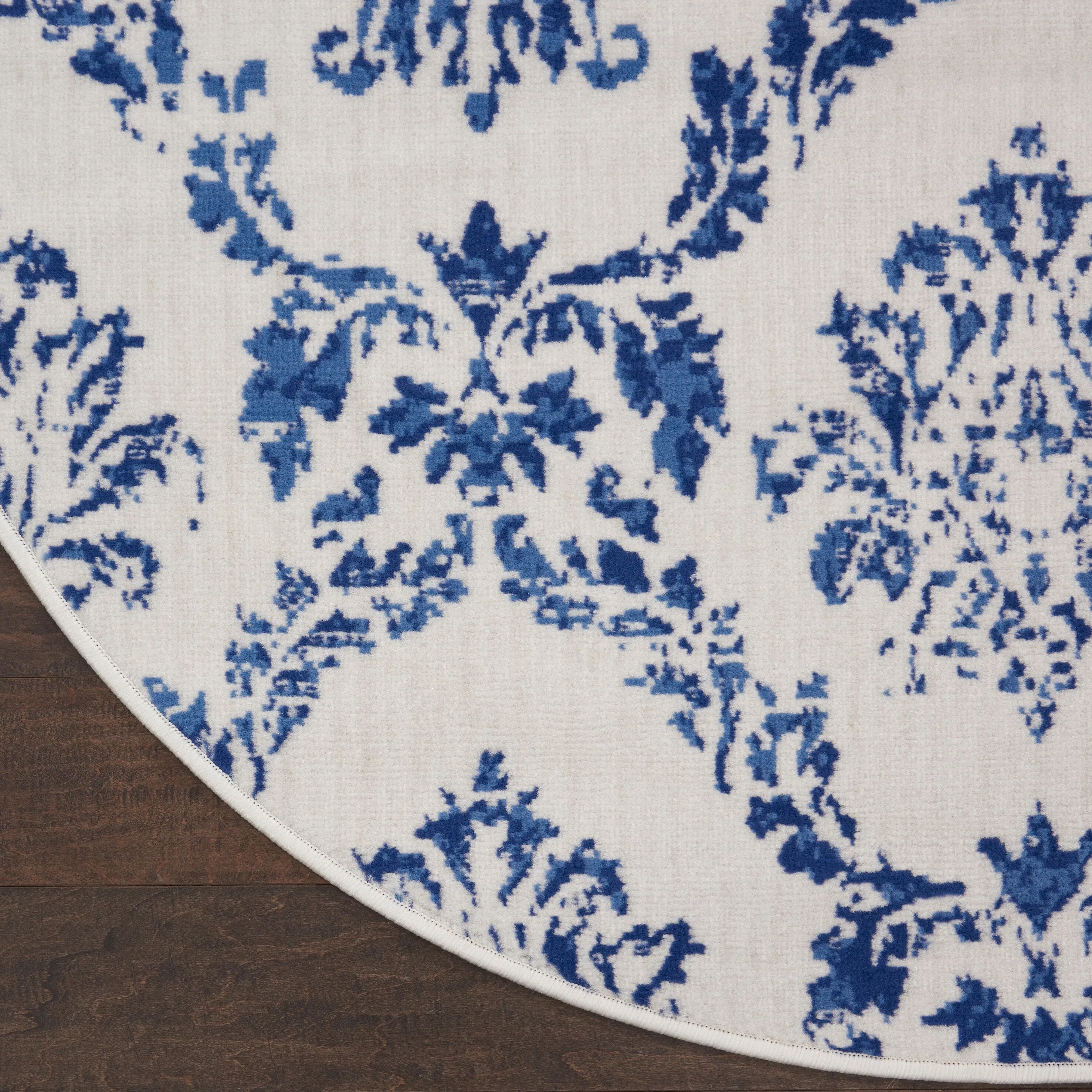 Nourison Whimsicle Boho French Country Floral Blue Ivory Area Rug