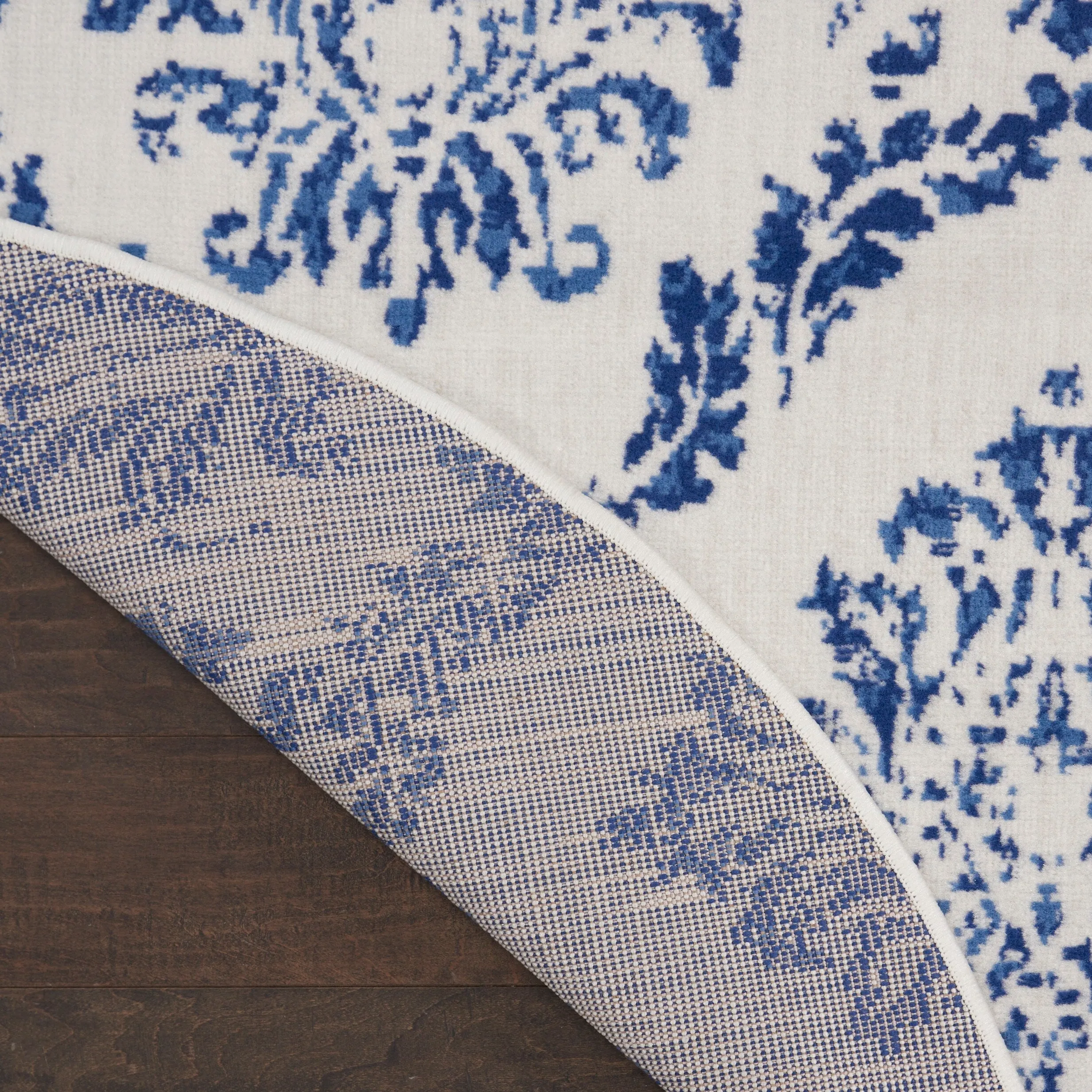 Nourison Whimsicle Boho French Country Floral Blue Ivory Area Rug