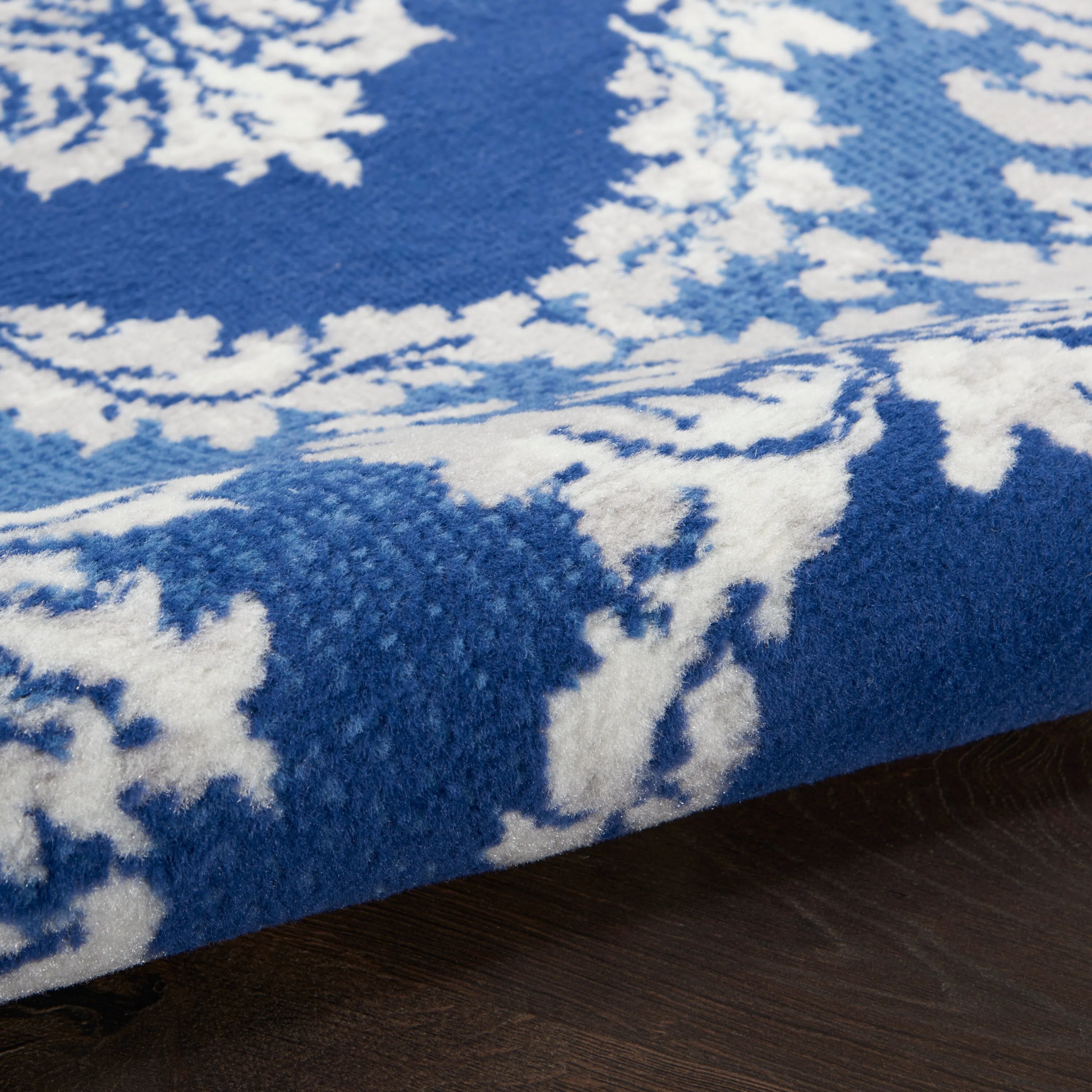 Nourison Whimsicle Boho French Country Floral Blue Ivory Area Rug