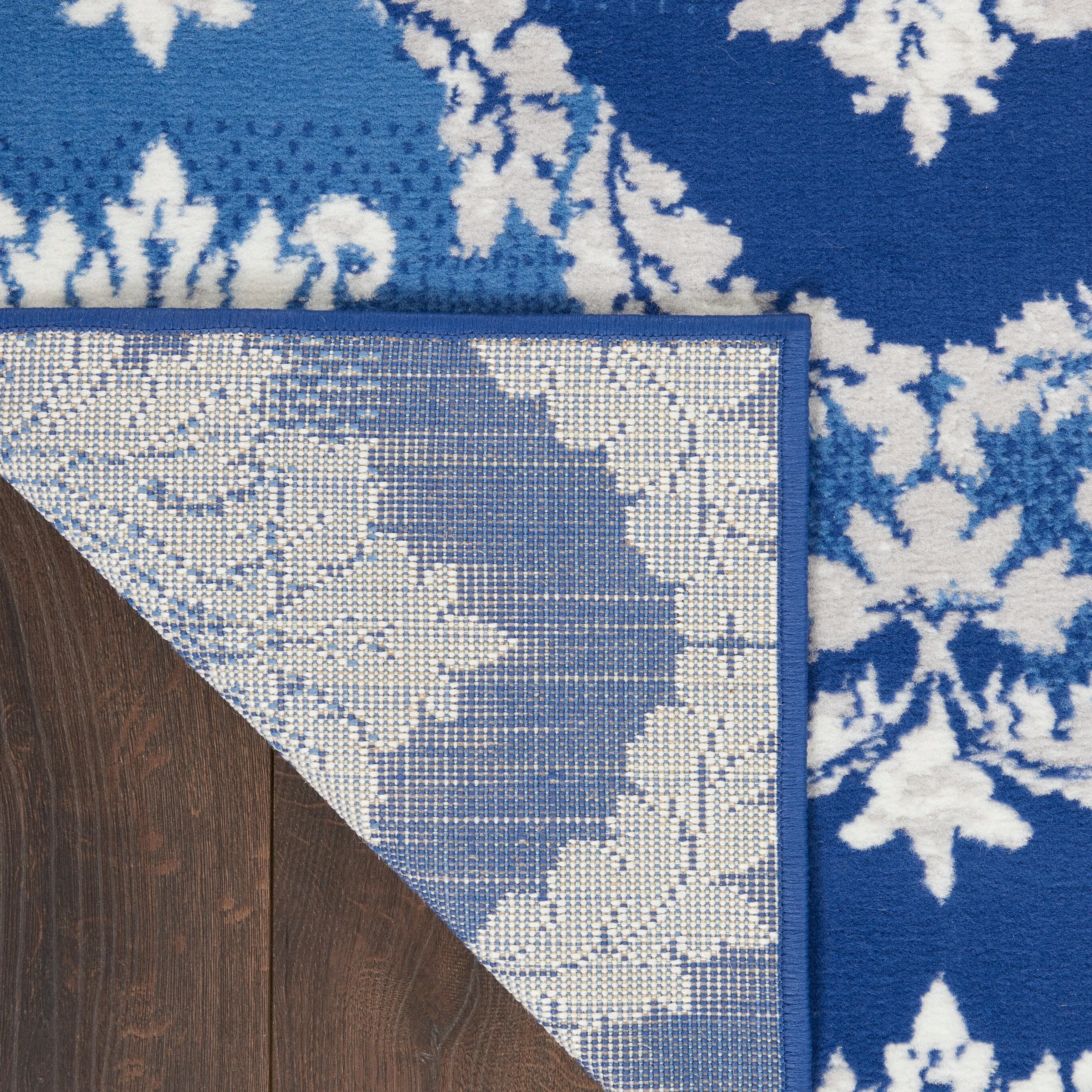 Nourison Whimsicle Boho French Country Floral Blue Ivory Area Rug