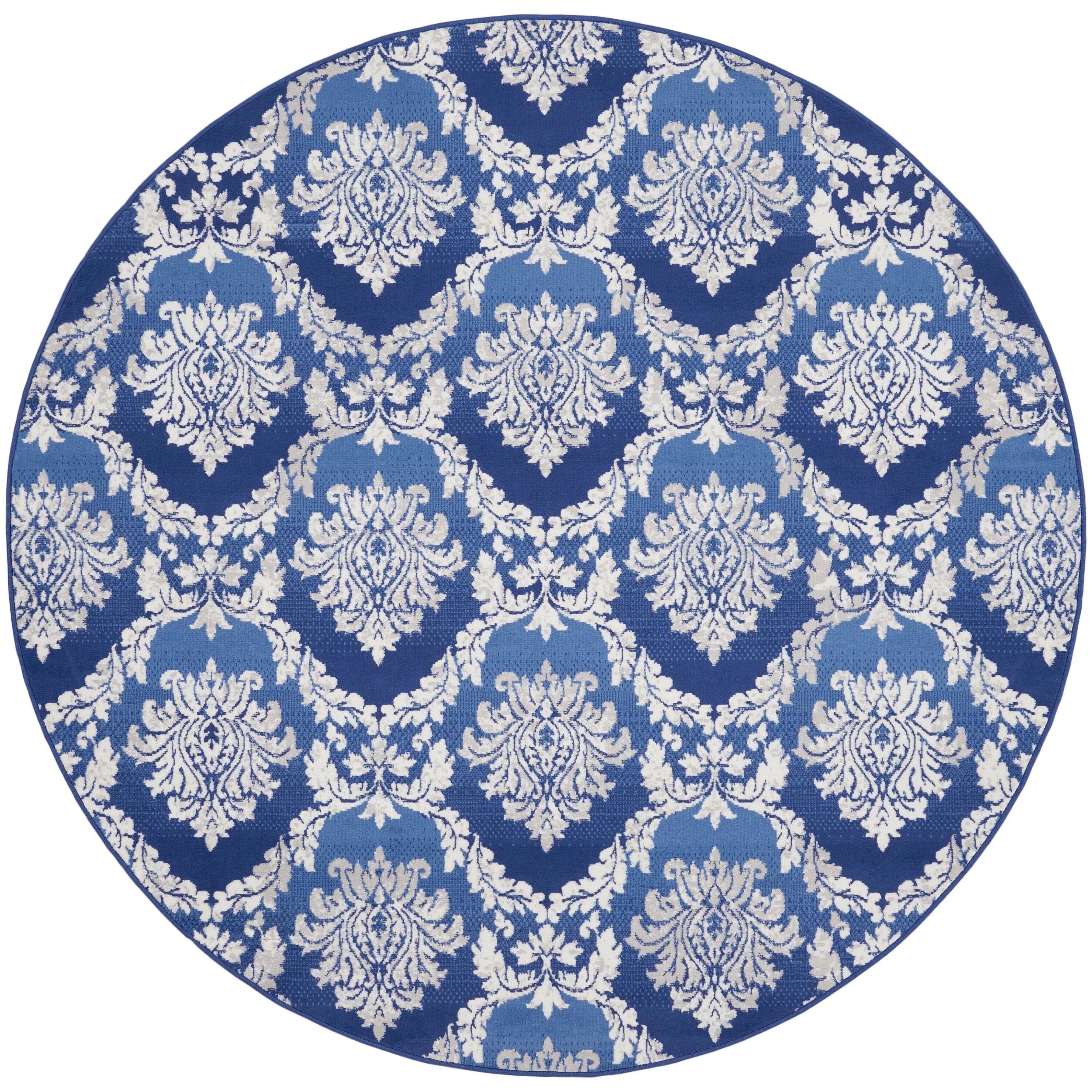 Nourison Whimsicle Boho French Country Floral Blue Ivory Area Rug
