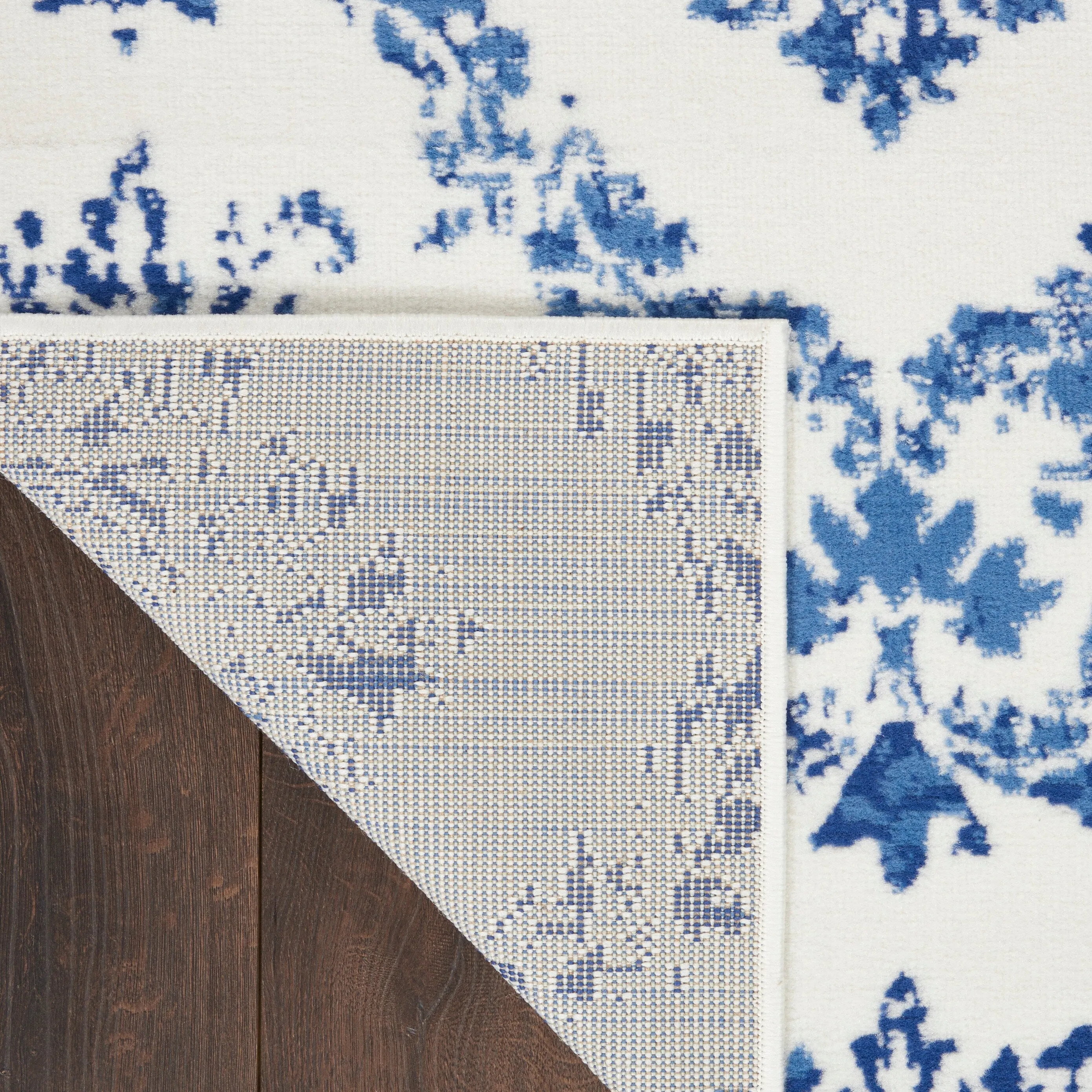 Nourison Whimsicle Boho French Country Floral Blue Ivory Area Rug