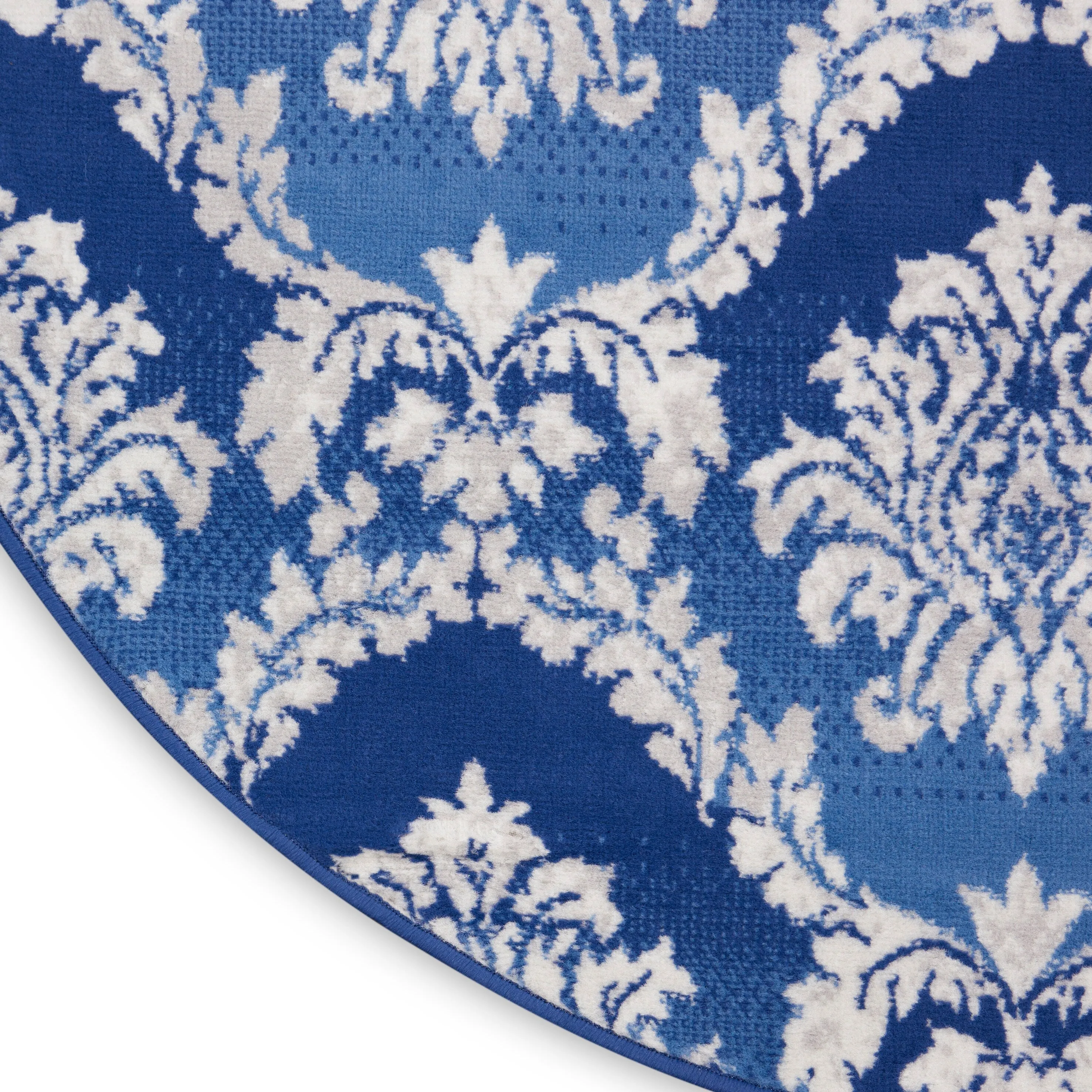 Nourison Whimsicle Boho French Country Floral Blue Ivory Area Rug