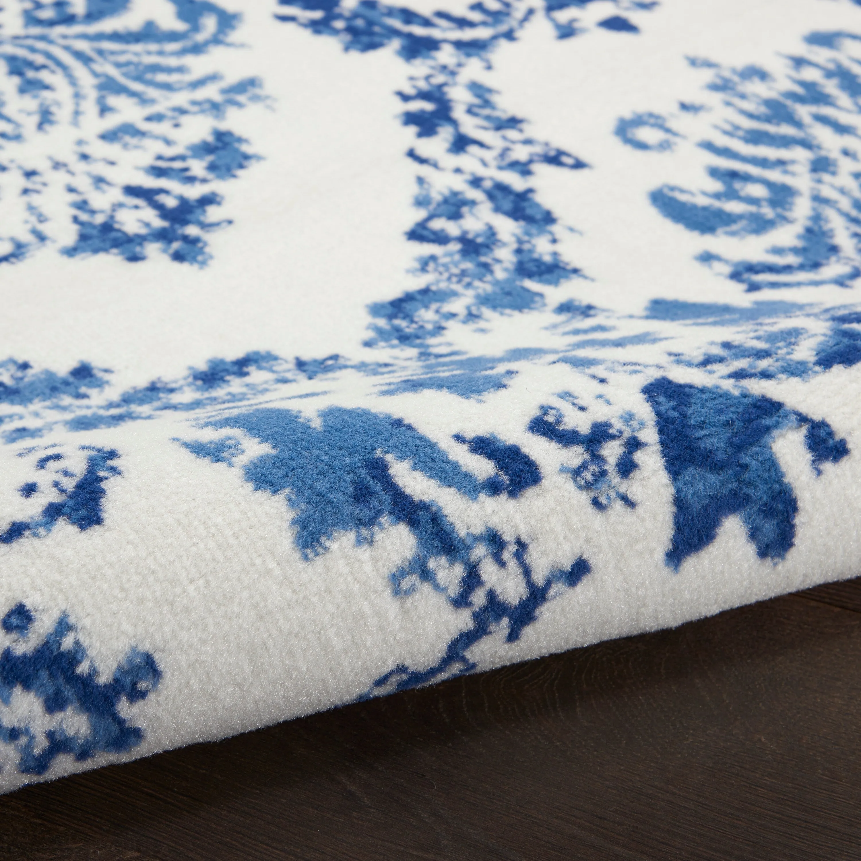 Nourison Whimsicle Boho French Country Floral Blue Ivory Area Rug