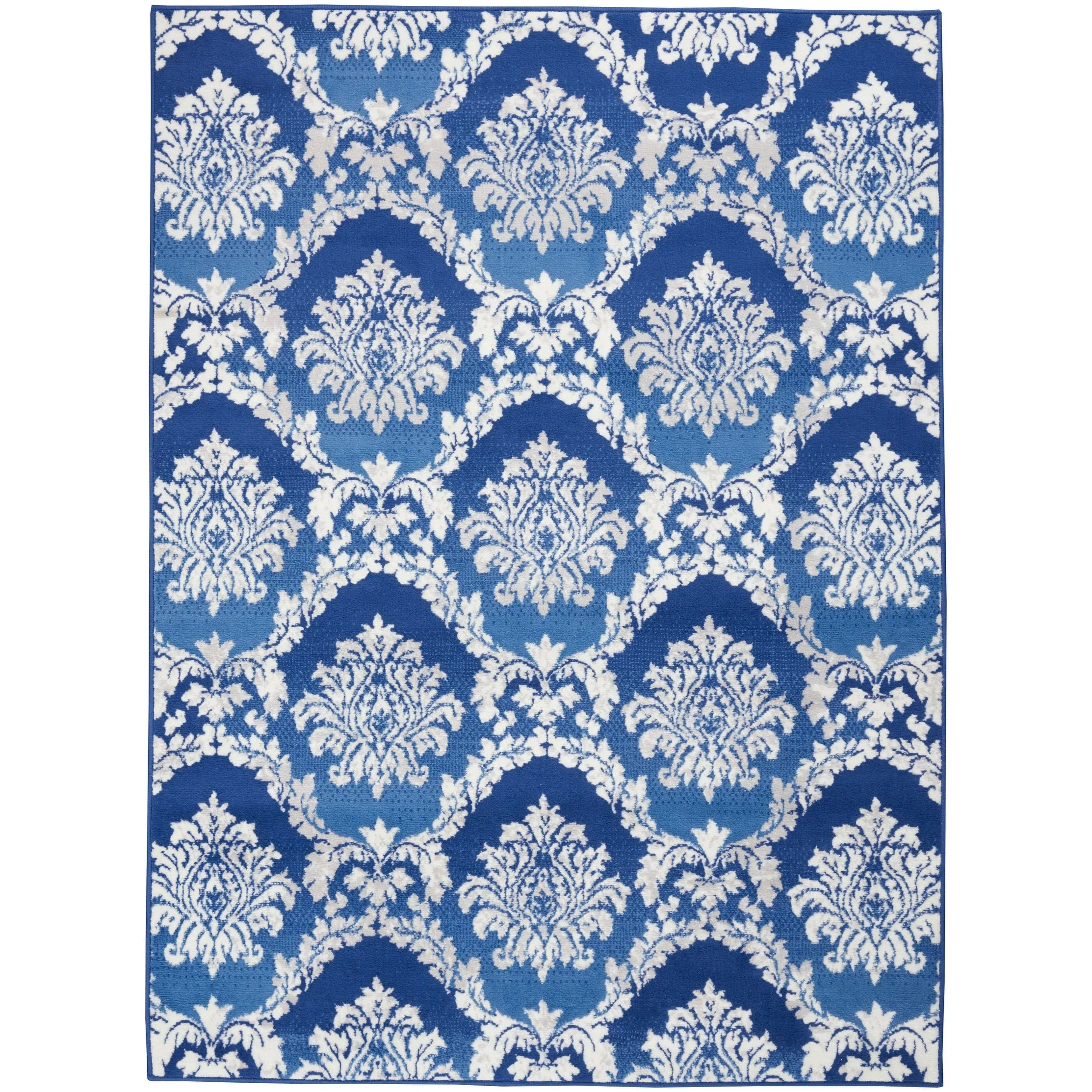 Nourison Whimsicle Boho French Country Floral Blue Ivory Area Rug