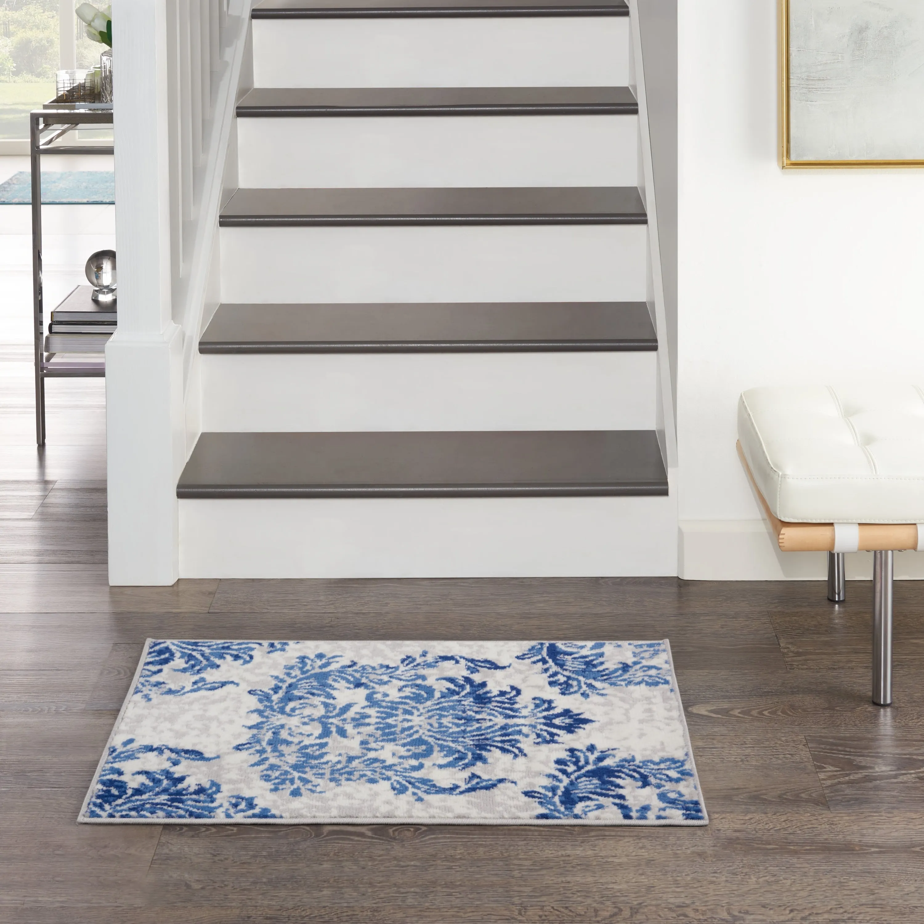 Nourison Whimsicle French Country Botanical Ivory Navy Area Rug