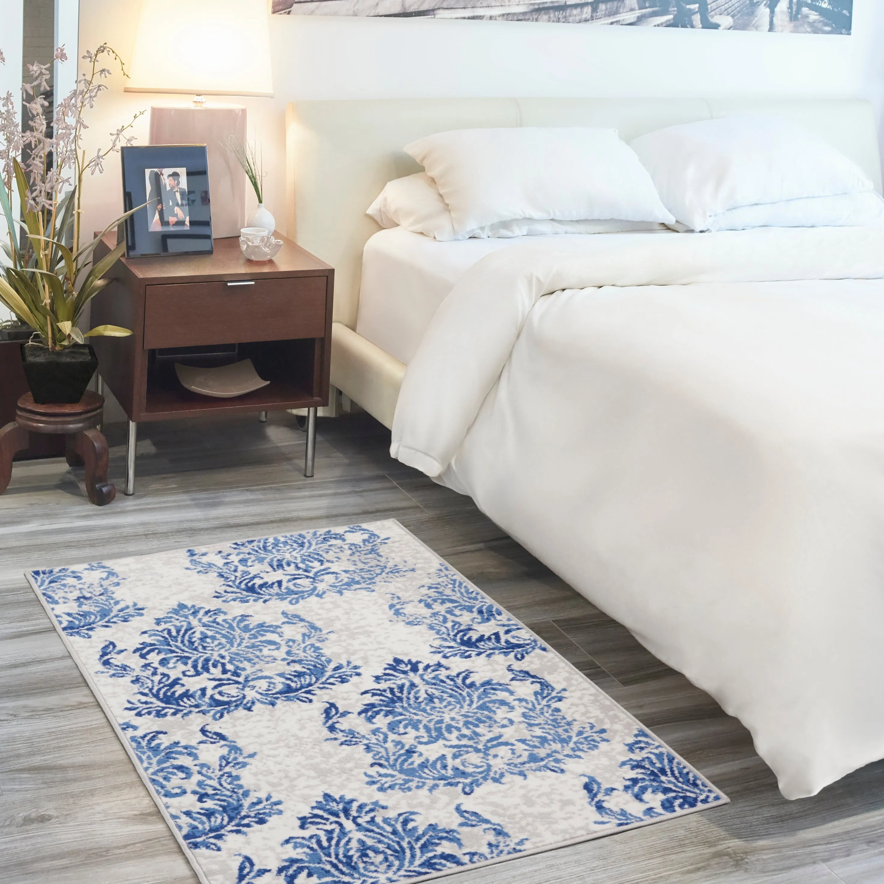 Nourison Whimsicle French Country Botanical Ivory Navy Area Rug