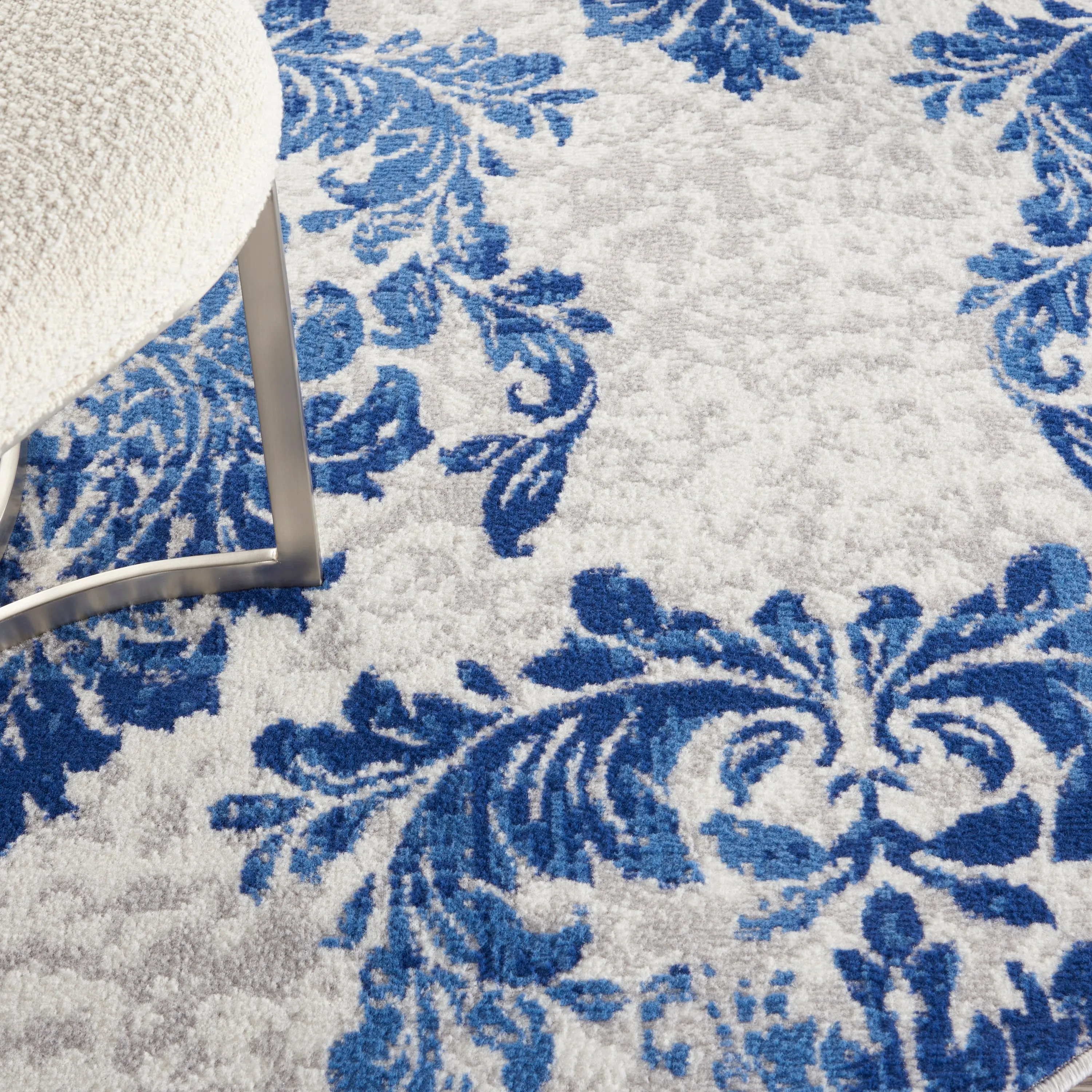 Nourison Whimsicle French Country Botanical Ivory Navy Area Rug