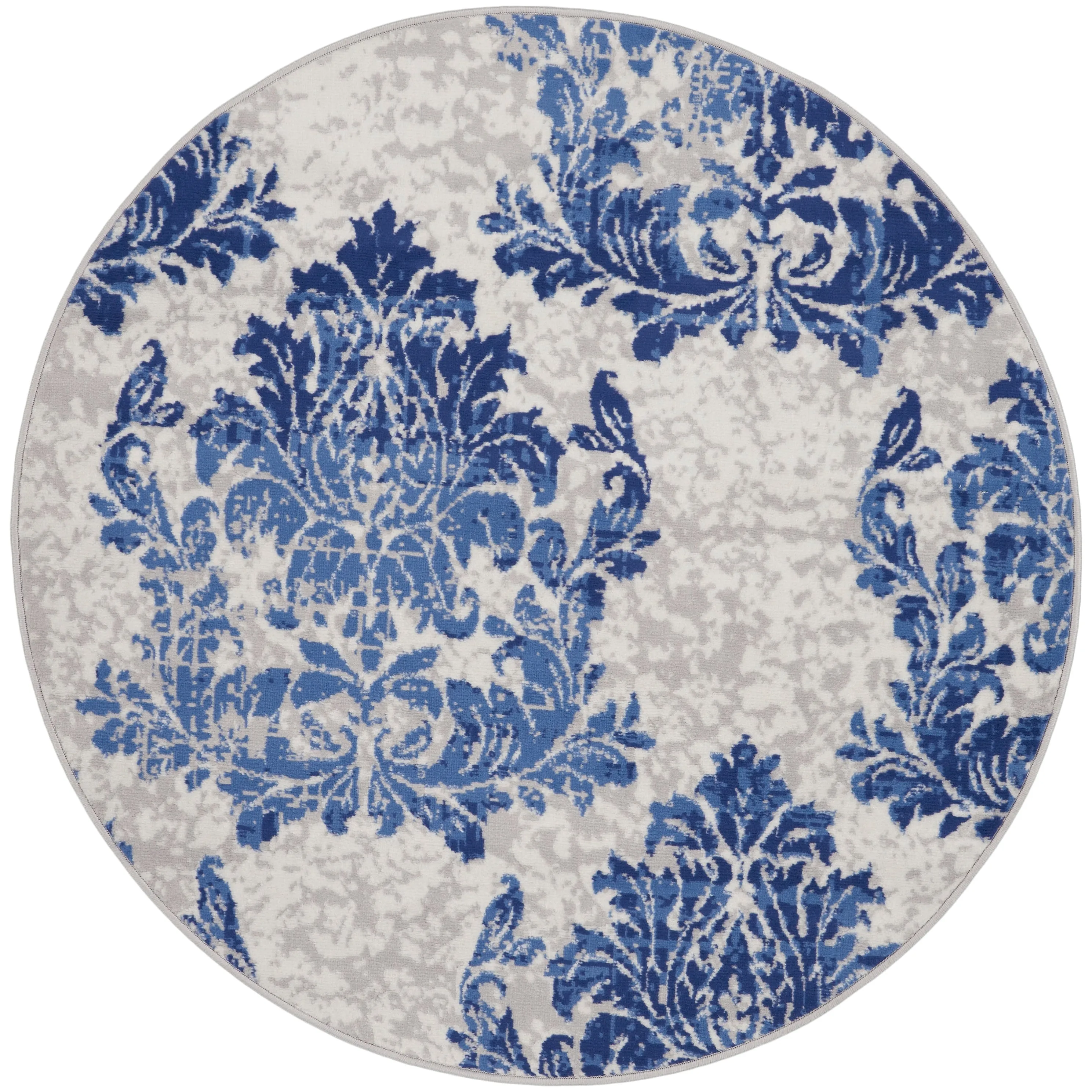 Nourison Whimsicle French Country Botanical Ivory Navy Area Rug