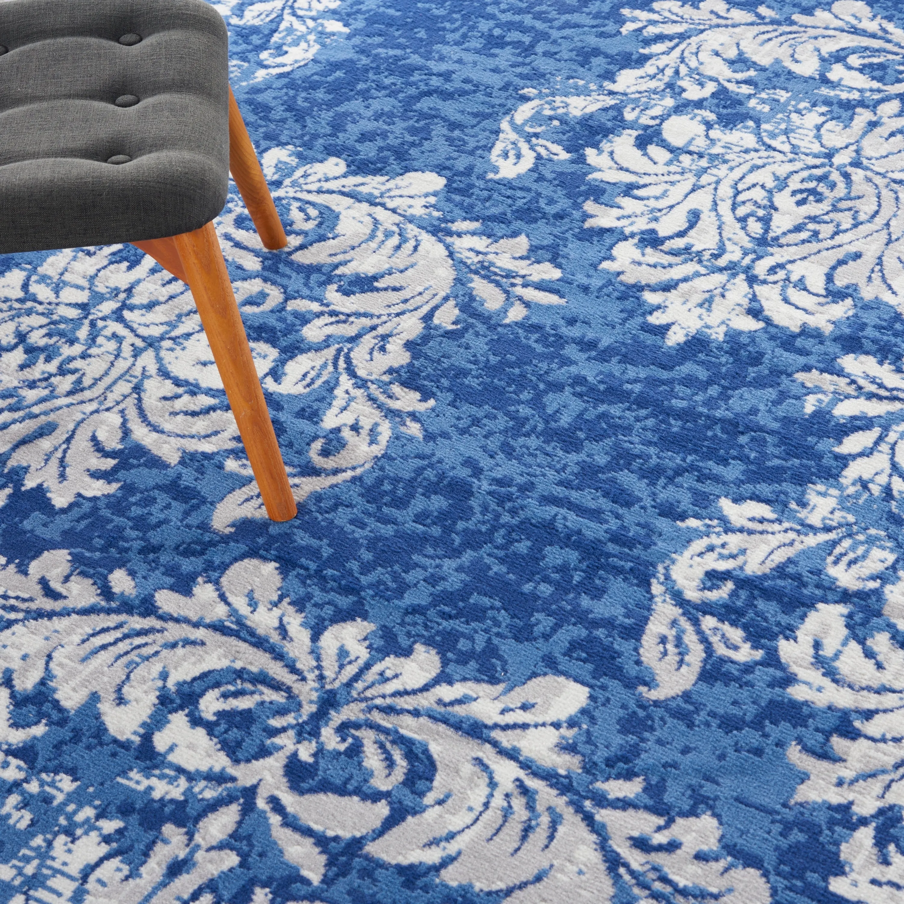 Nourison Whimsicle French Country Botanical Ivory Navy Area Rug