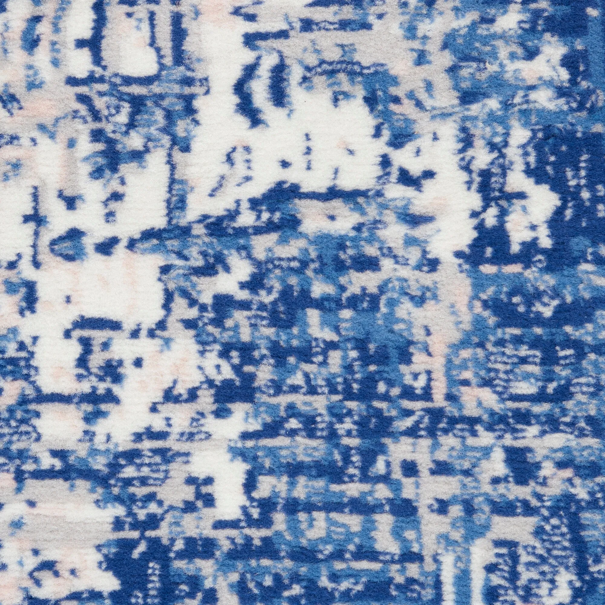 Nourison Whimsicle Modern Distressed Abstract Blue Ivory Area Rug