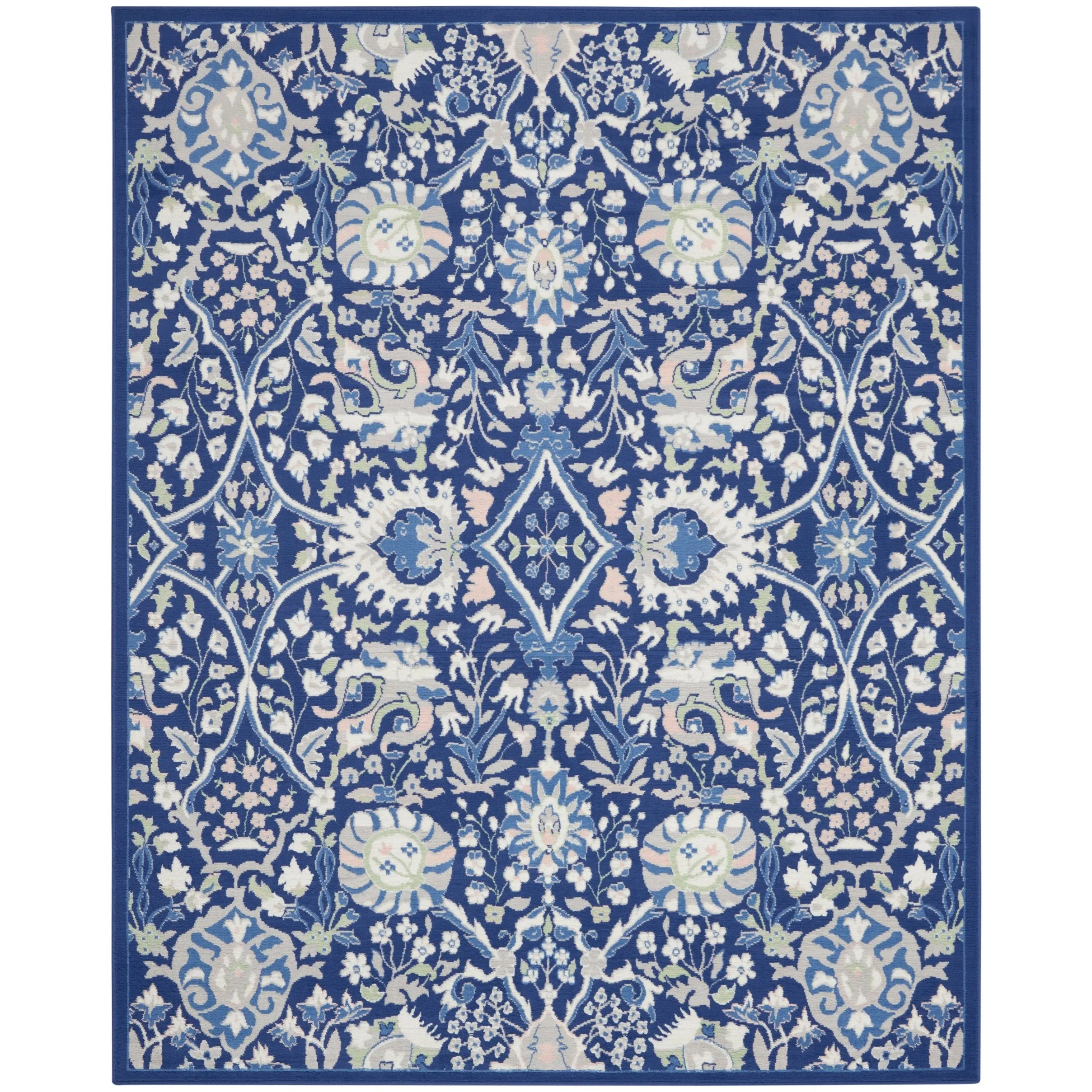 Nourison Whimsicle Modern Persian Floral Navy Ivory Area Rug