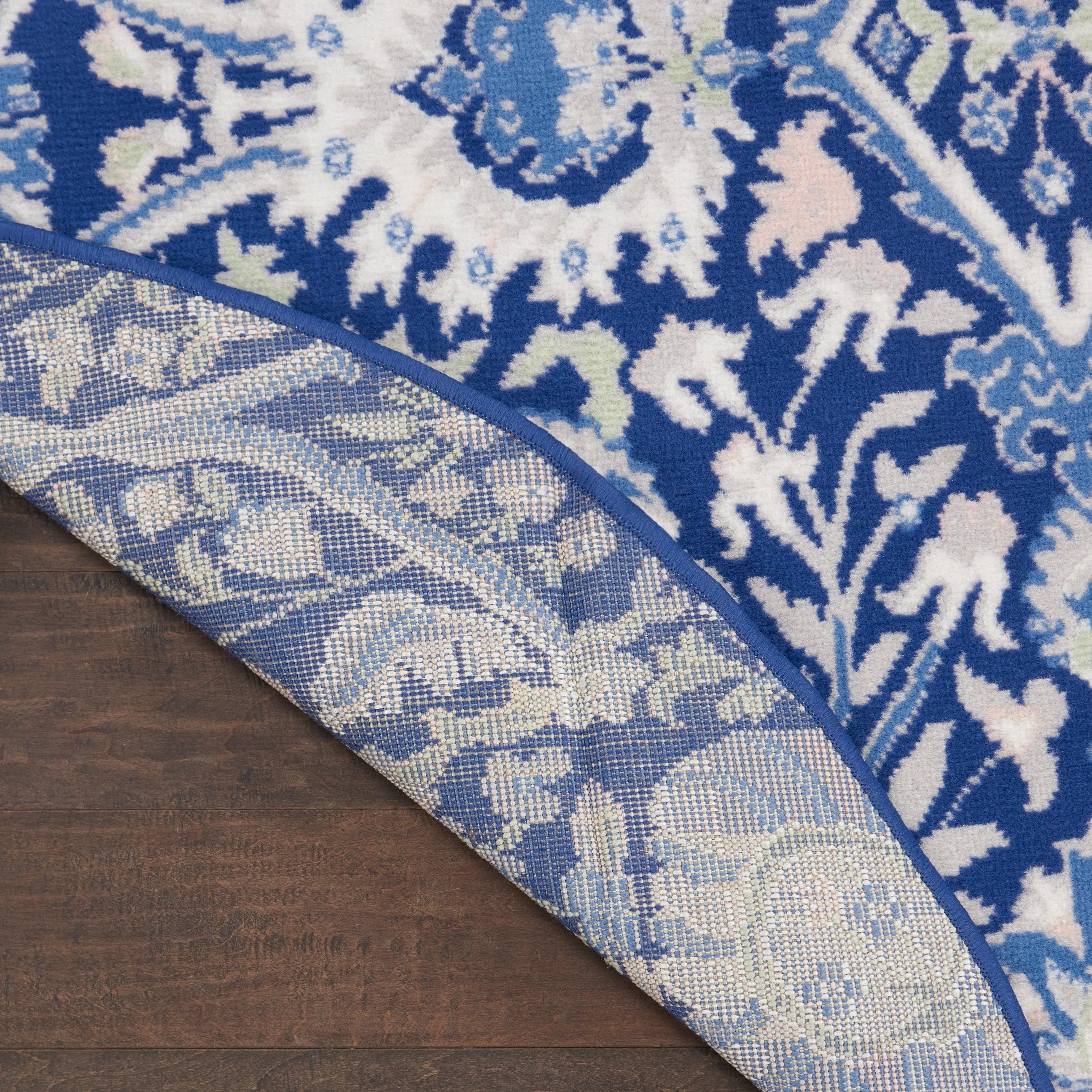 Nourison Whimsicle Modern Persian Floral Navy Ivory Area Rug