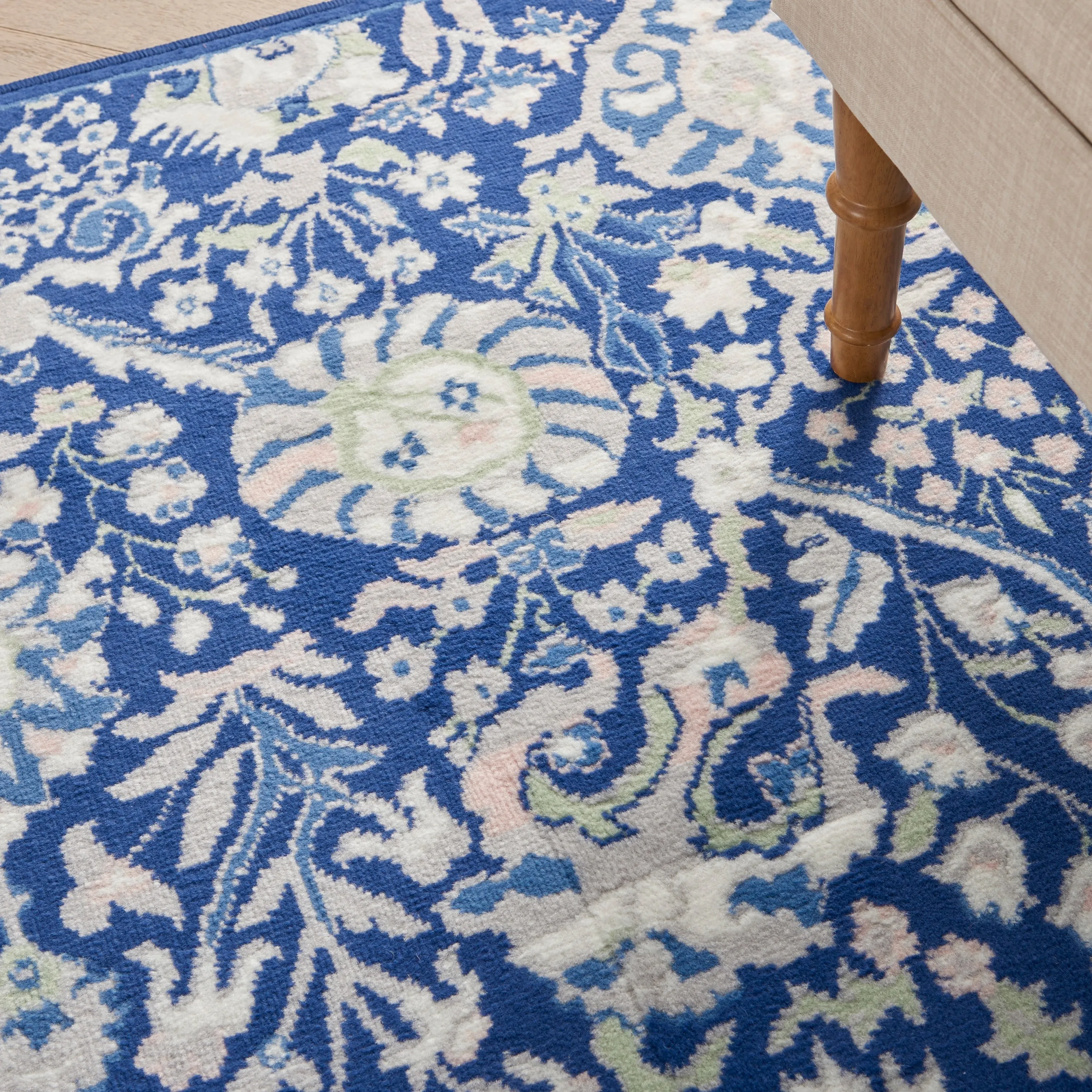 Nourison Whimsicle Modern Persian Floral Navy Ivory Area Rug