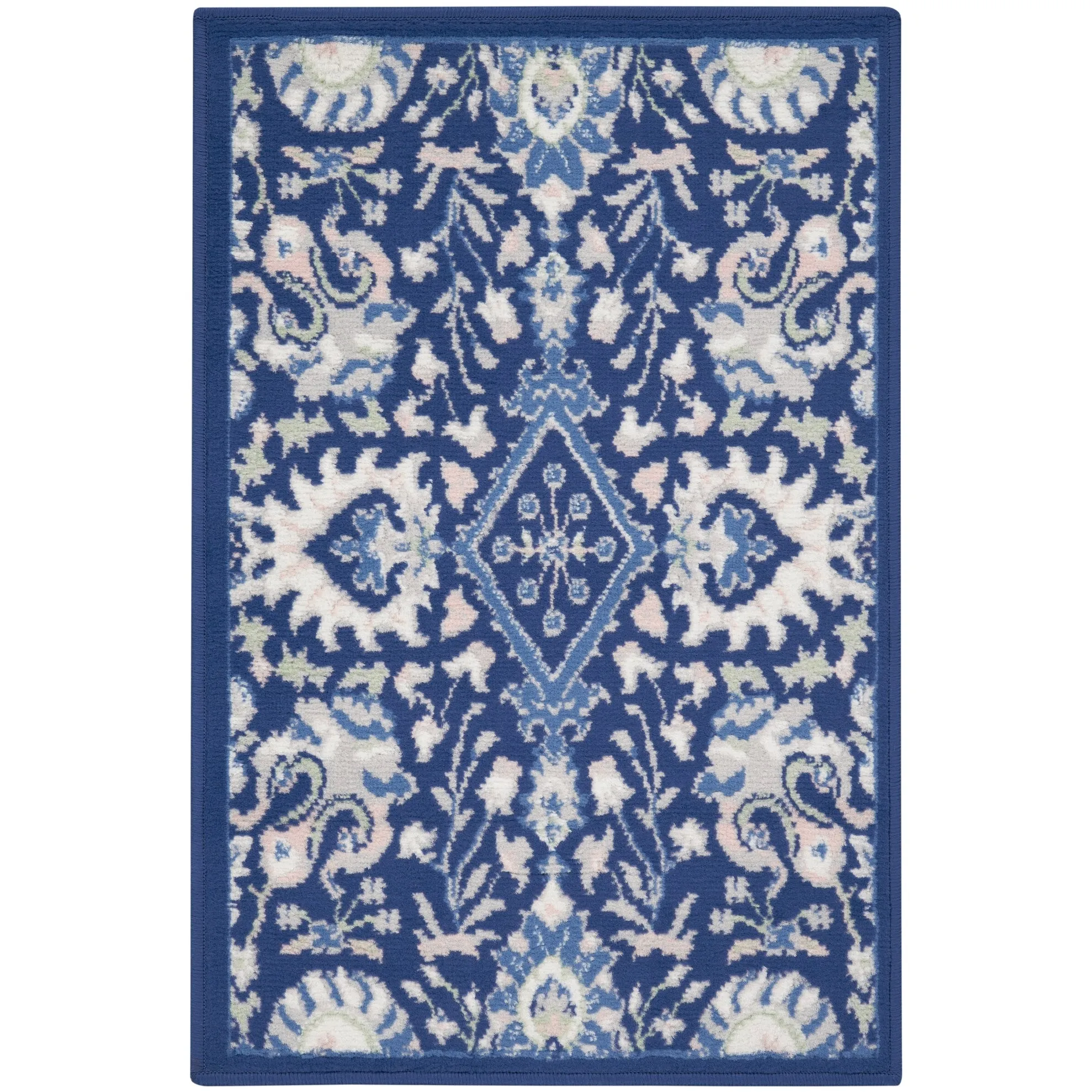Nourison Whimsicle Modern Persian Floral Navy Ivory Area Rug