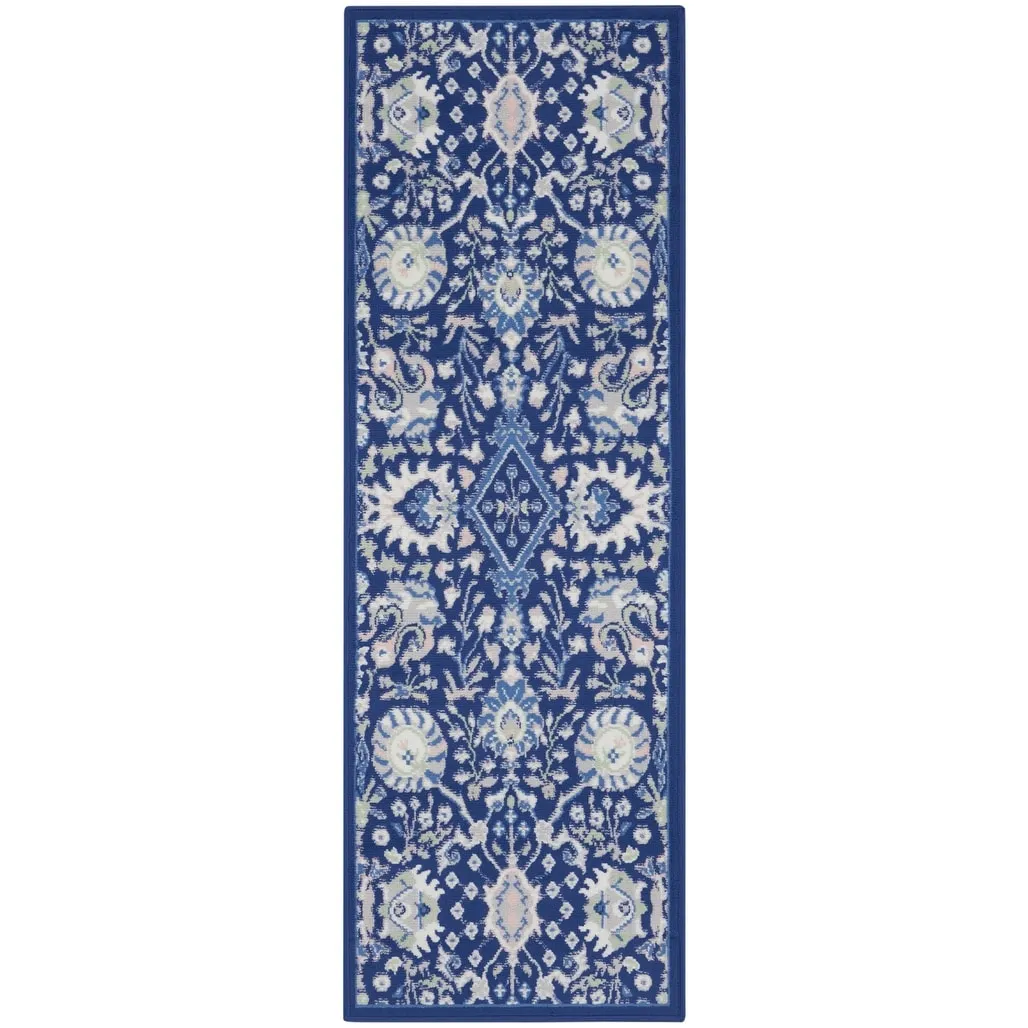 Nourison Whimsicle Modern Persian Floral Navy Ivory Area Rug